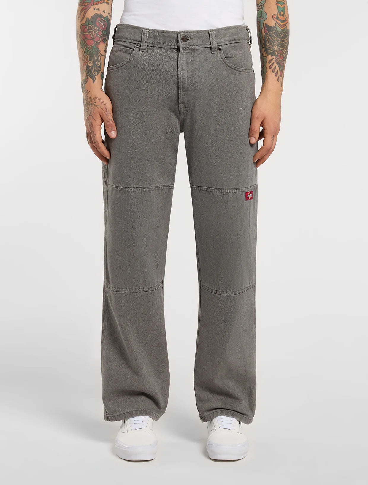 JEANS DRITTI DOUBLE KNEE LOOSE GRIGIO LAVATO