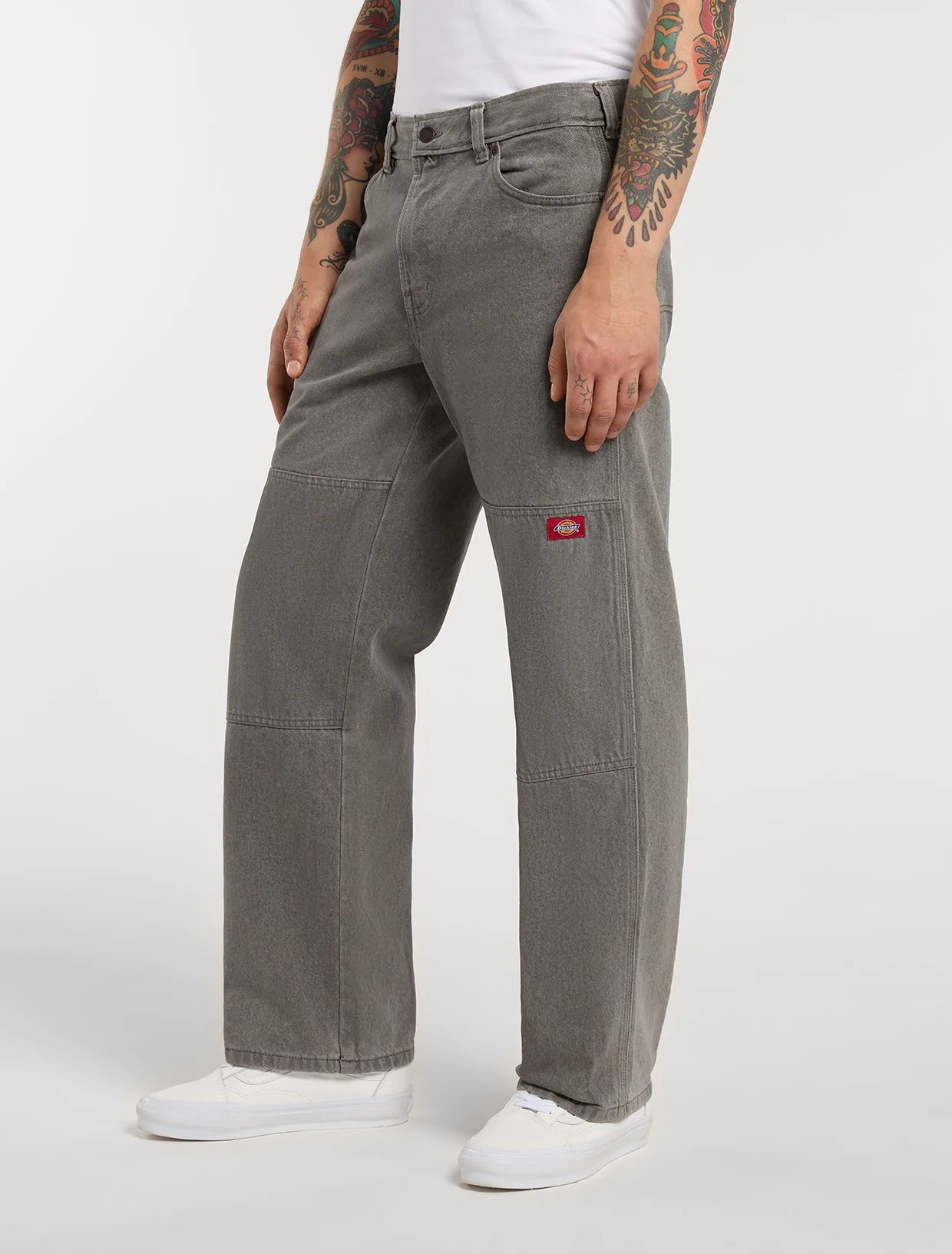 JEANS DRITTI DOUBLE KNEE LOOSE GRIGIO LAVATO