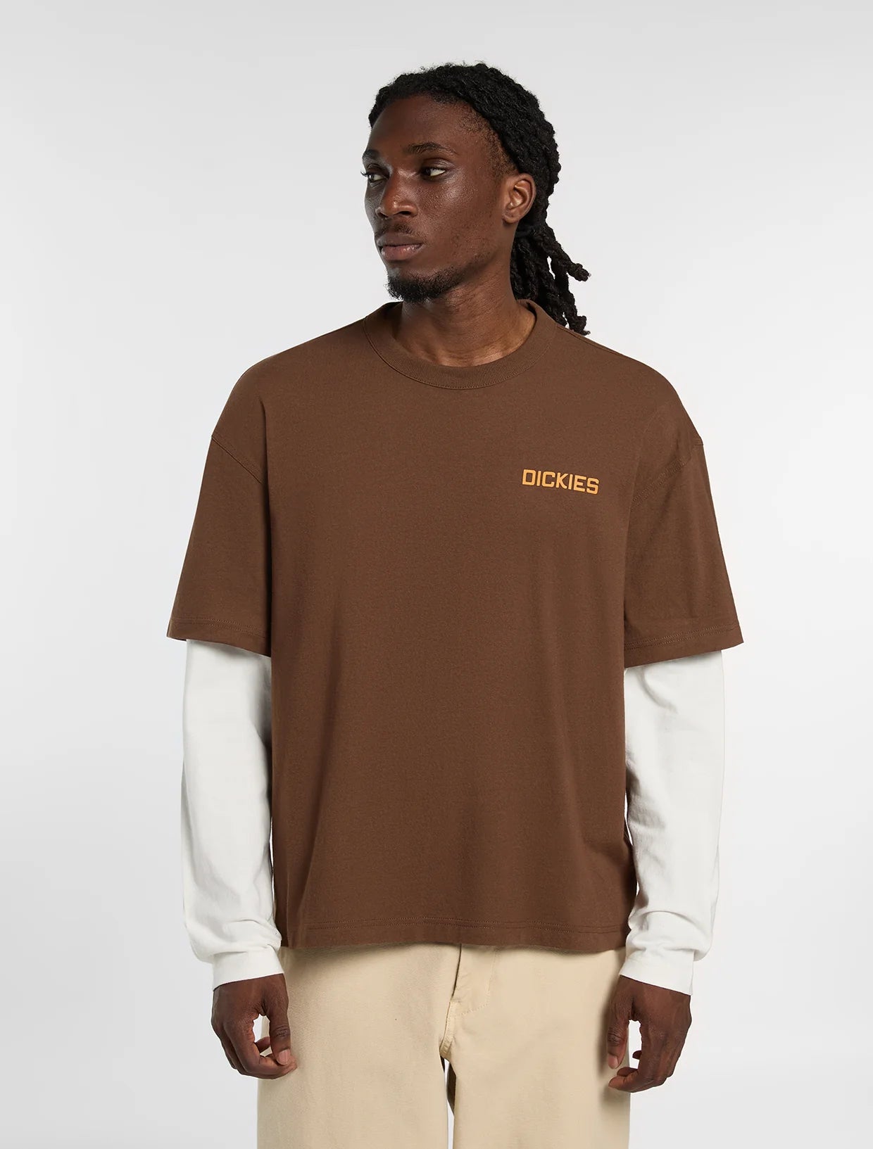 T-SHIRT 2-IN-1 MARRONE LEGNO