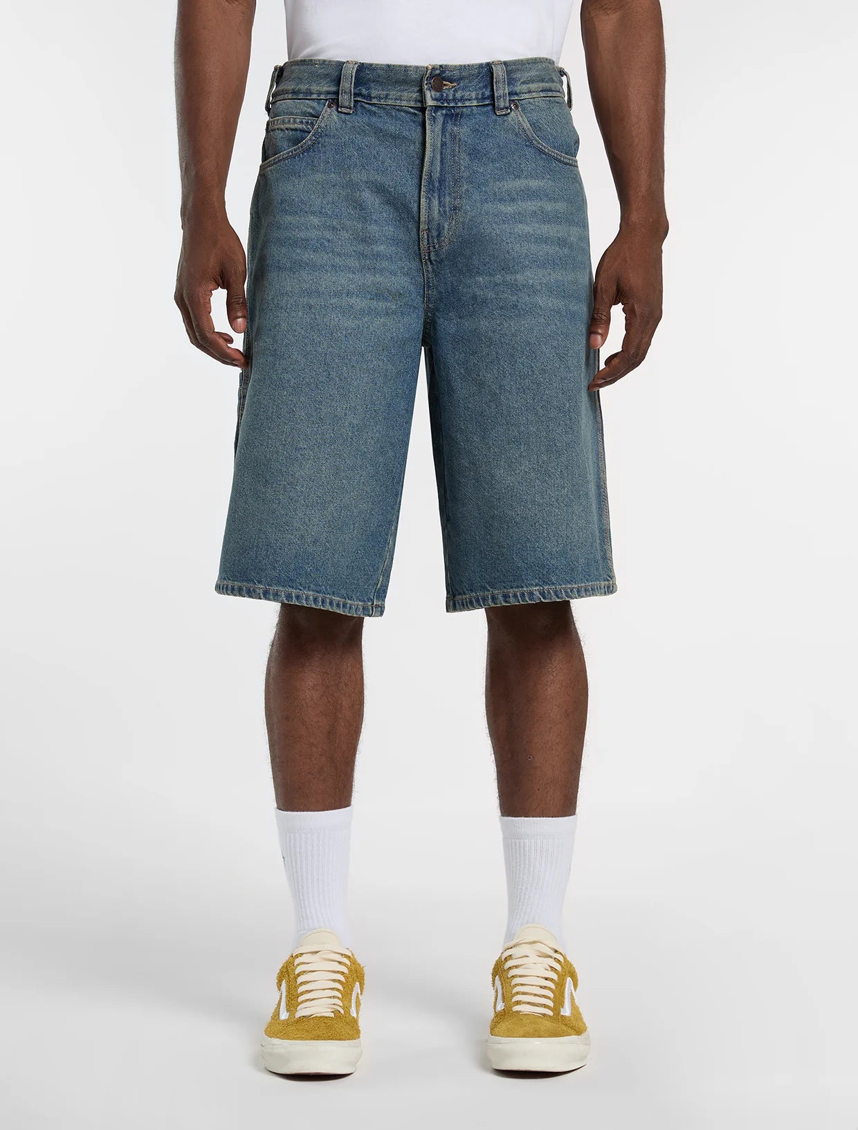 SHORTS LOOSE FIT IN DENIM BLU TINTO KHAKI