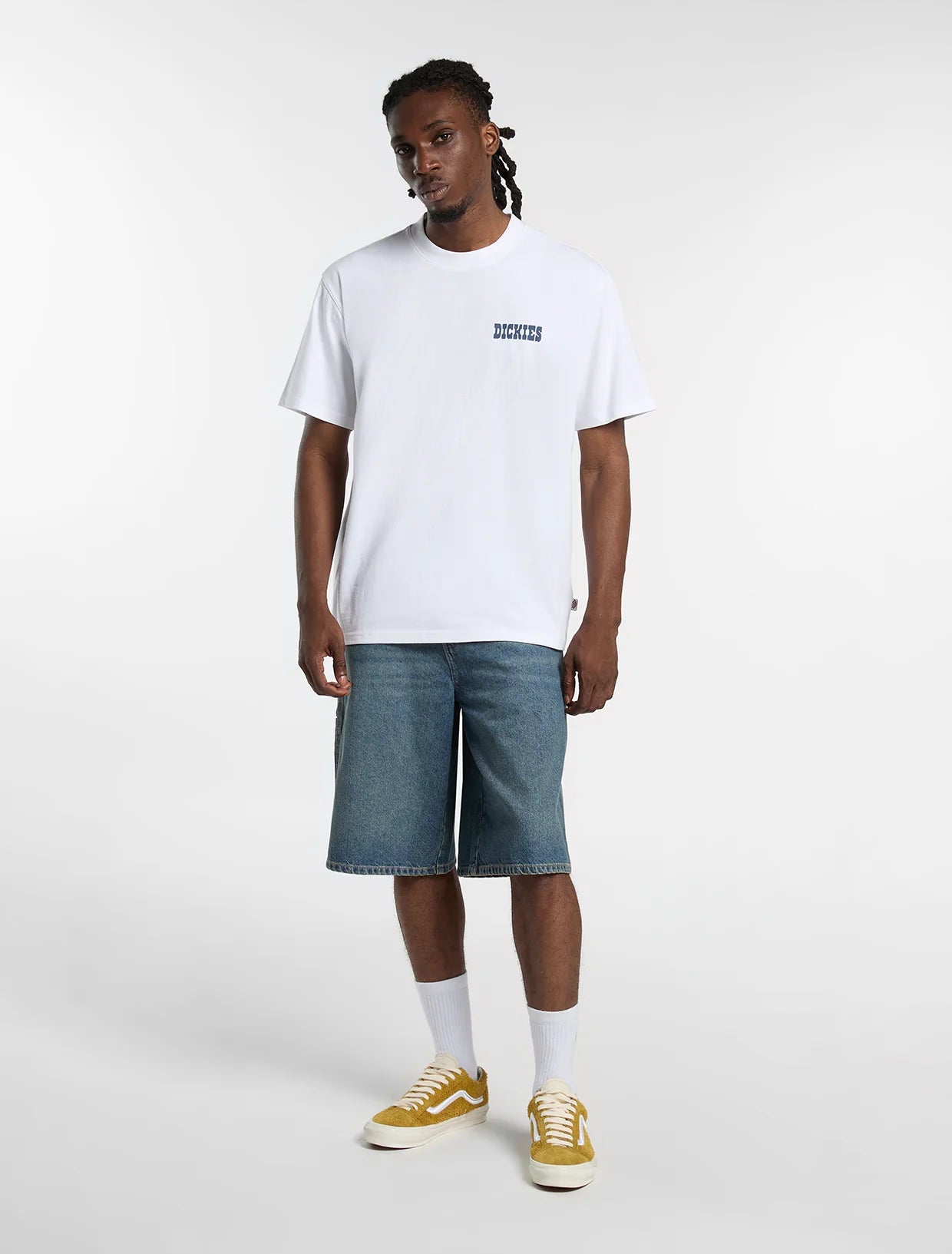 SHORTS LOOSE FIT IN DENIM BLU TINTO KHAKI