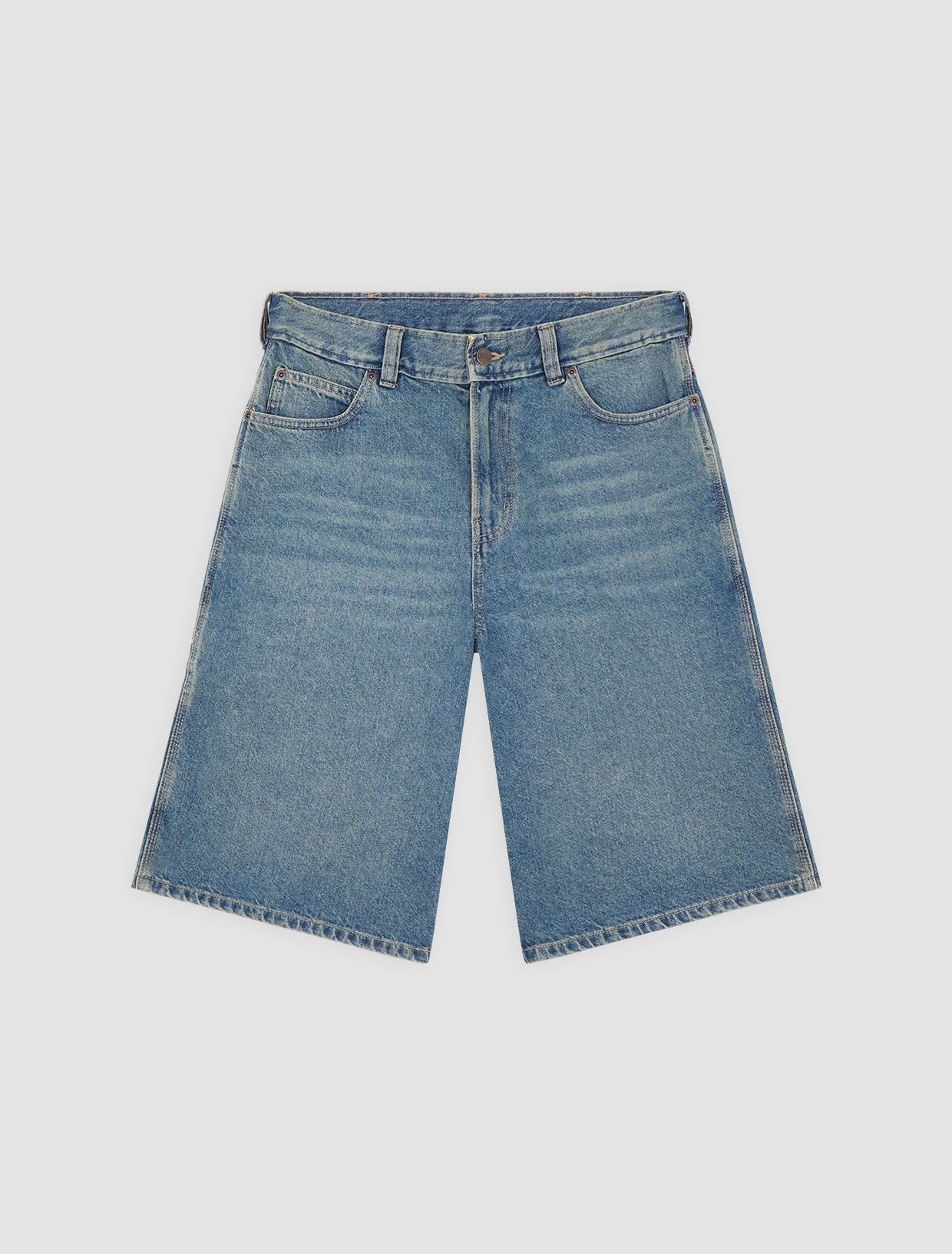 SHORTS LOOSE FIT IN DENIM BLU TINTO KHAKI