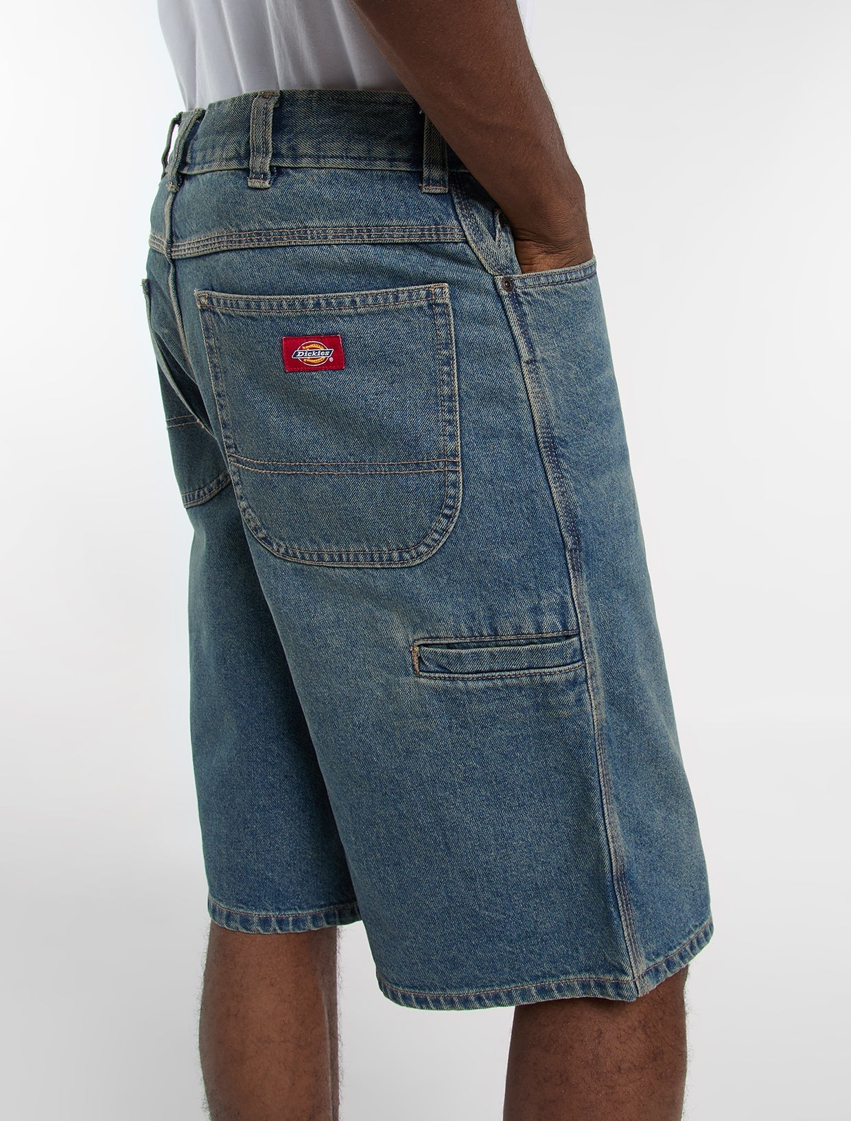 SHORTS LOOSE FIT IN DENIM BLU TINTO KHAKI
