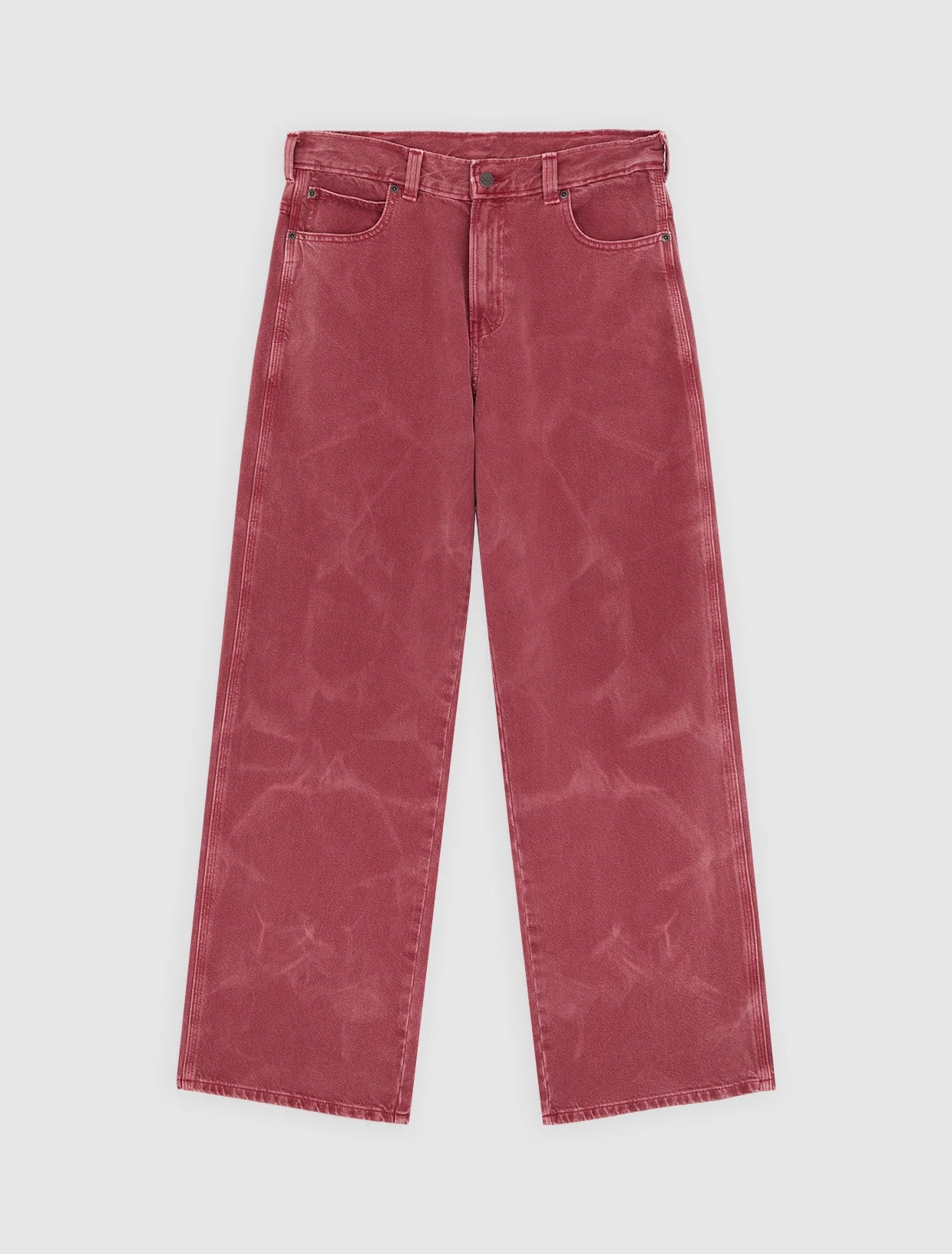 JEANS DRITTI BAGGY ROSSO GRANATO