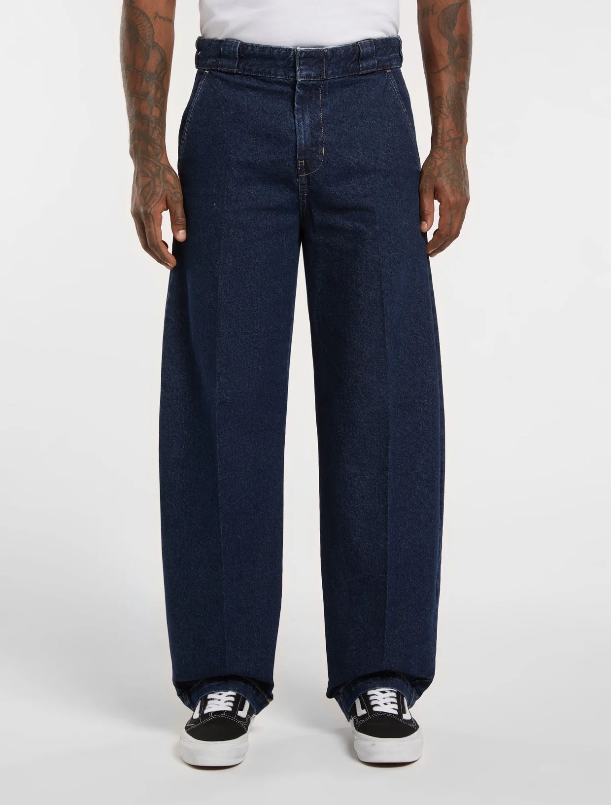 JEANS BARREL IN DENIM TWILL BLU SCURO