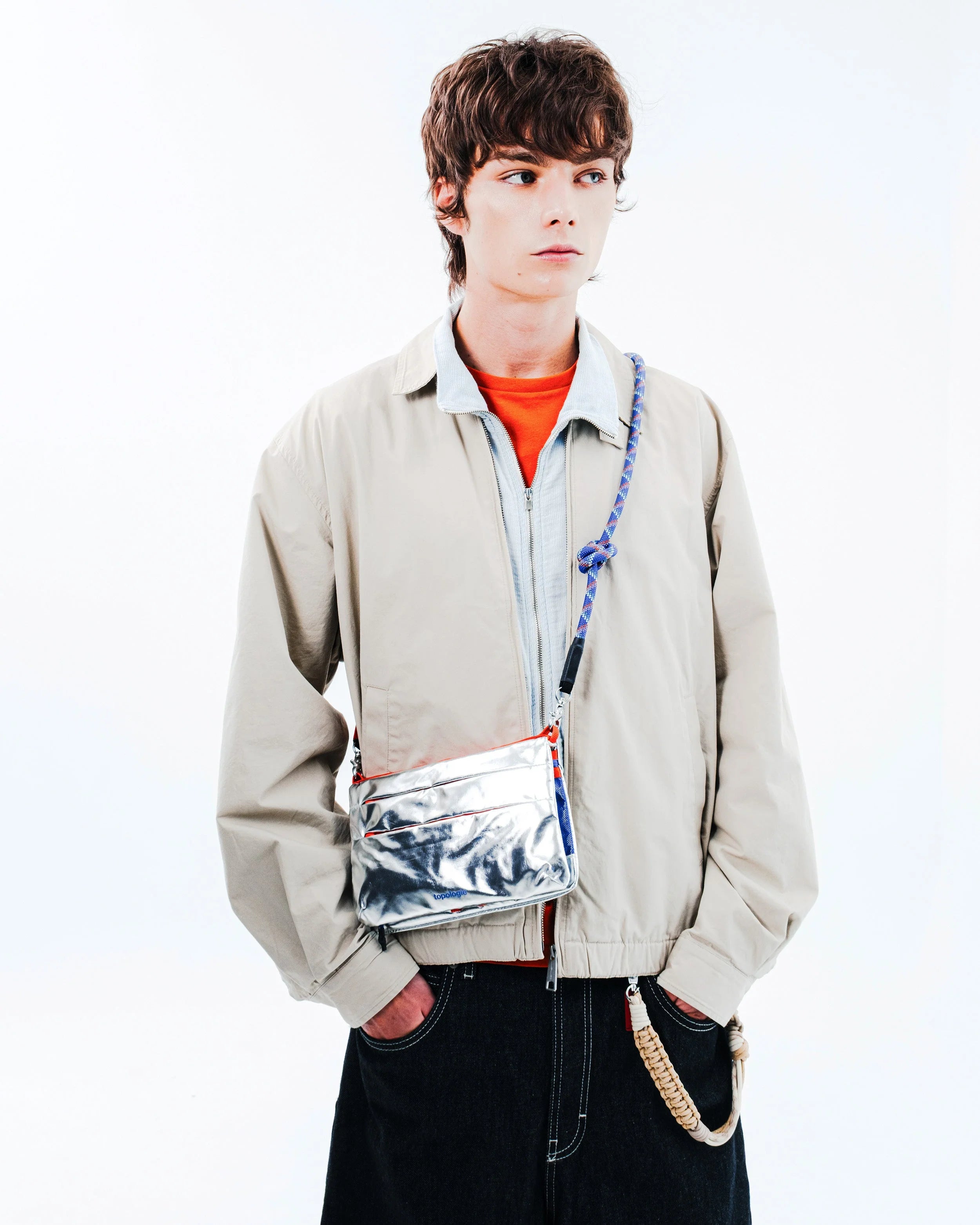 TOPOLOGIE - FLAT SACOCHE SMALL SATELLITE METALLIC