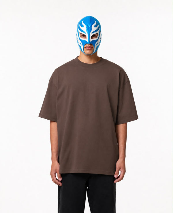 T-SHIRT BOX FIT IN COTONE MARRONE