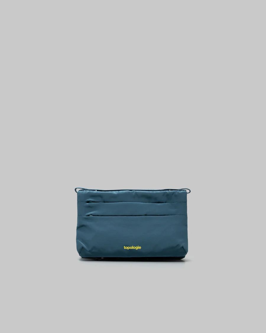 FLAT SACOCHE PICCOLA BLU PETROLIO TECH SATEEN