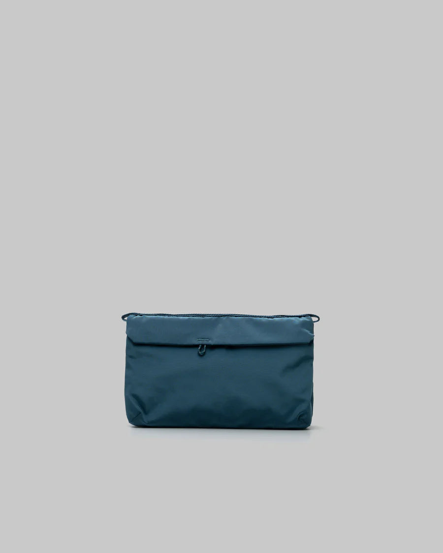 FLAT SACOCHE PICCOLA BLU PETROLIO TECH SATEEN