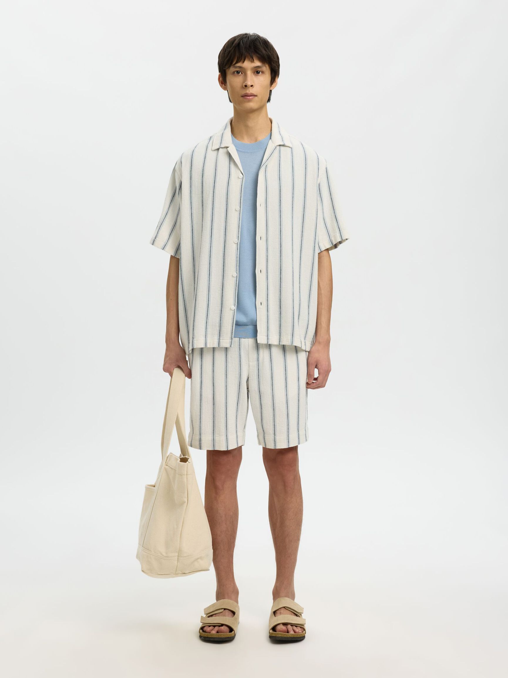 CAMICIA A MANICHE CORTE BIANCA