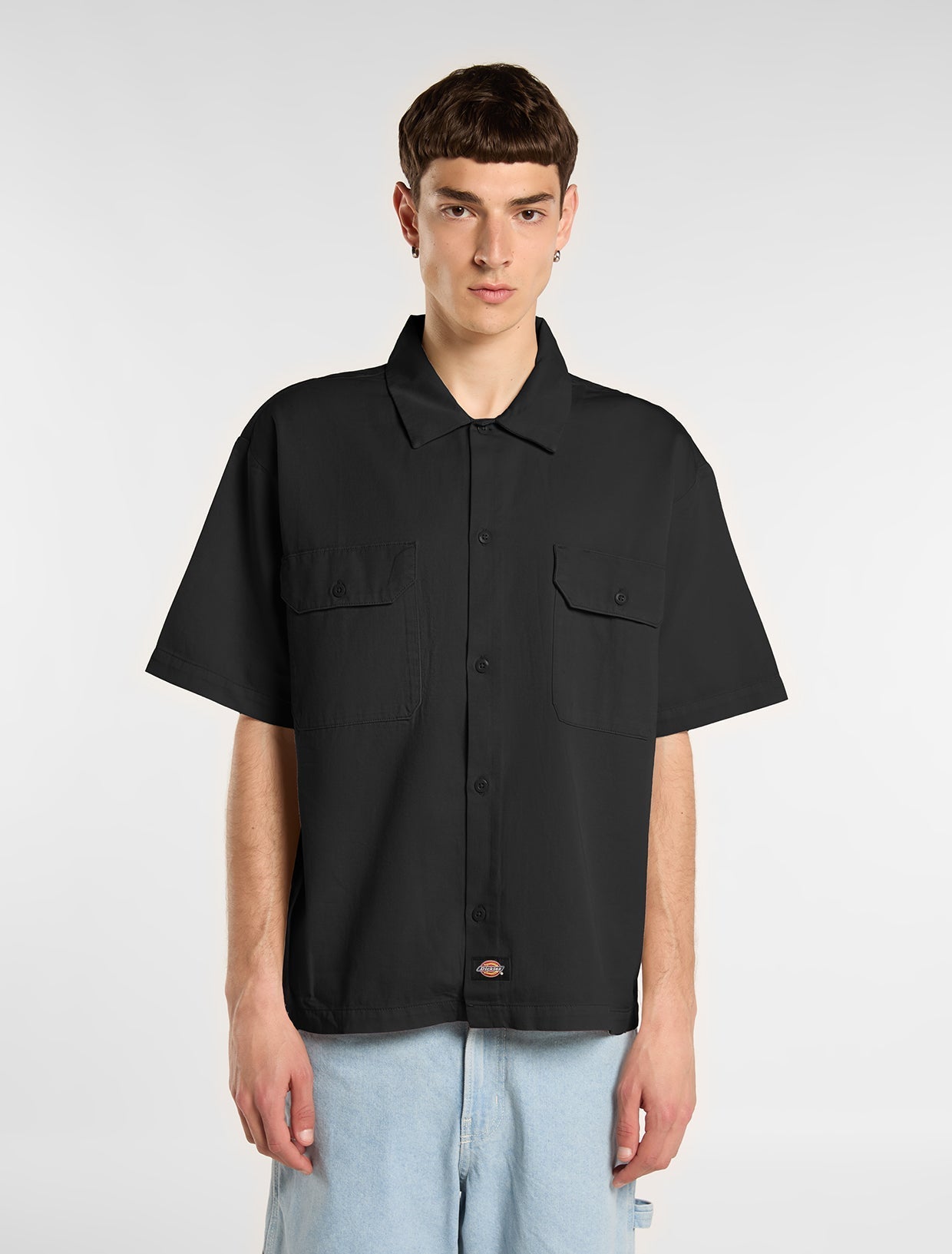 CAMICIA A MANICHE CORTE NERA