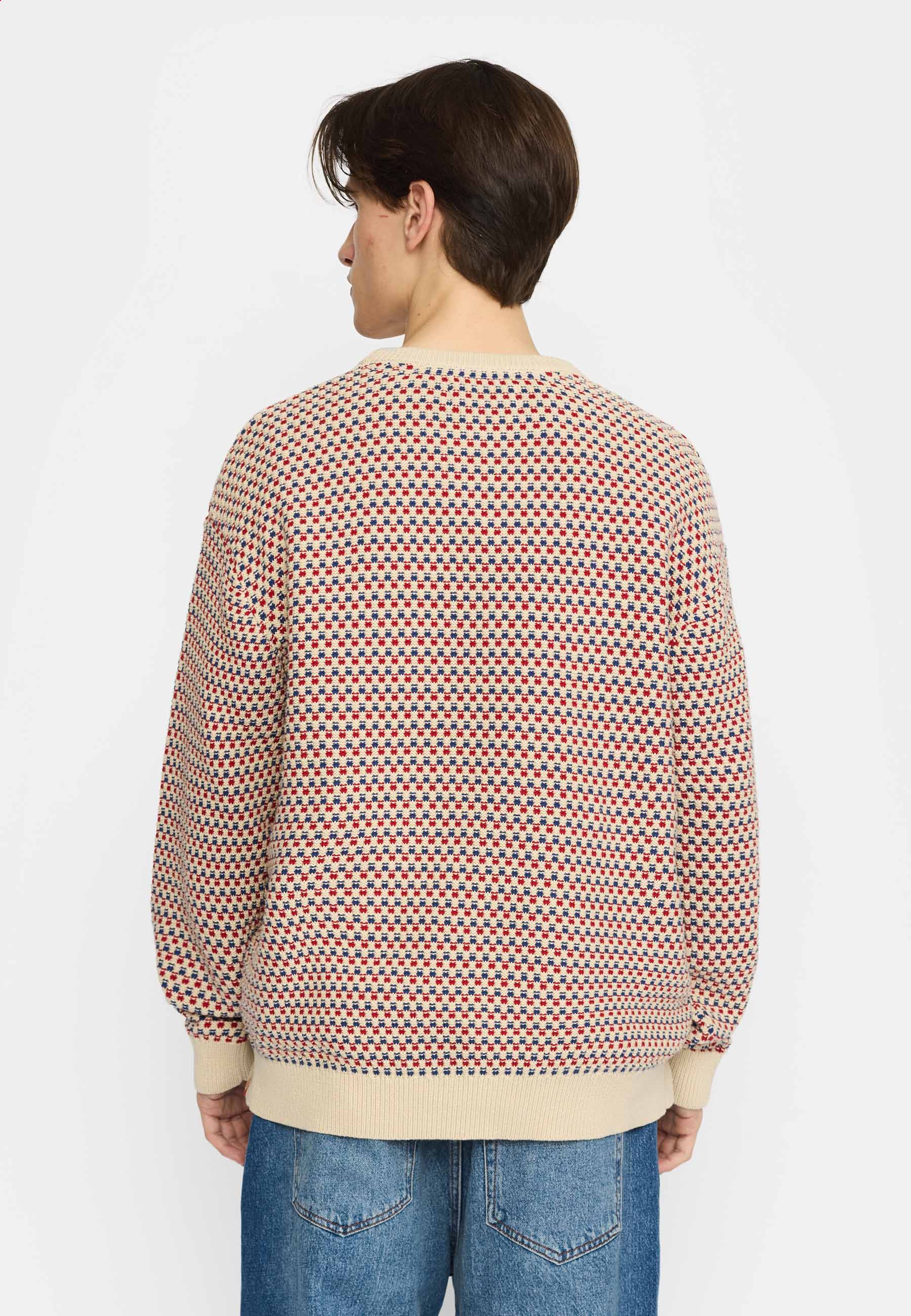 MAGLIONE GIROCOLLO IN COTONE ROSSO