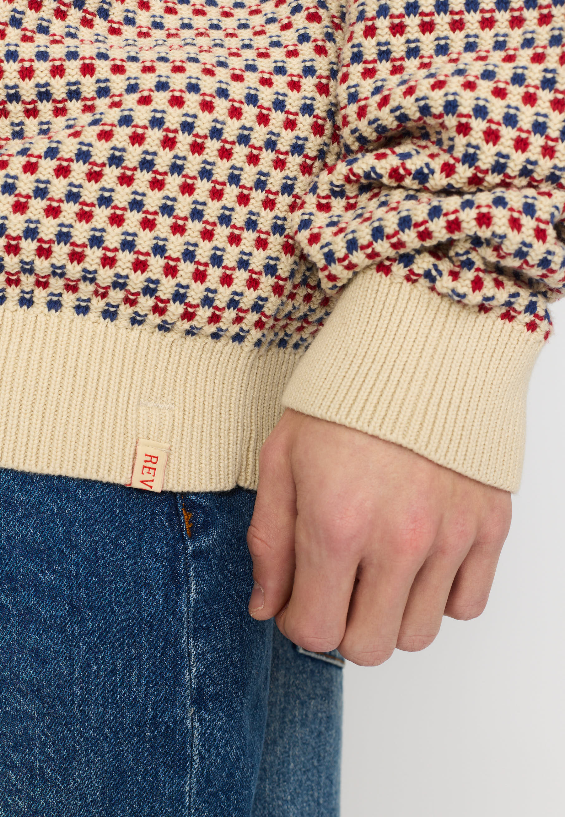 MAGLIONE GIROCOLLO IN COTONE ROSSO