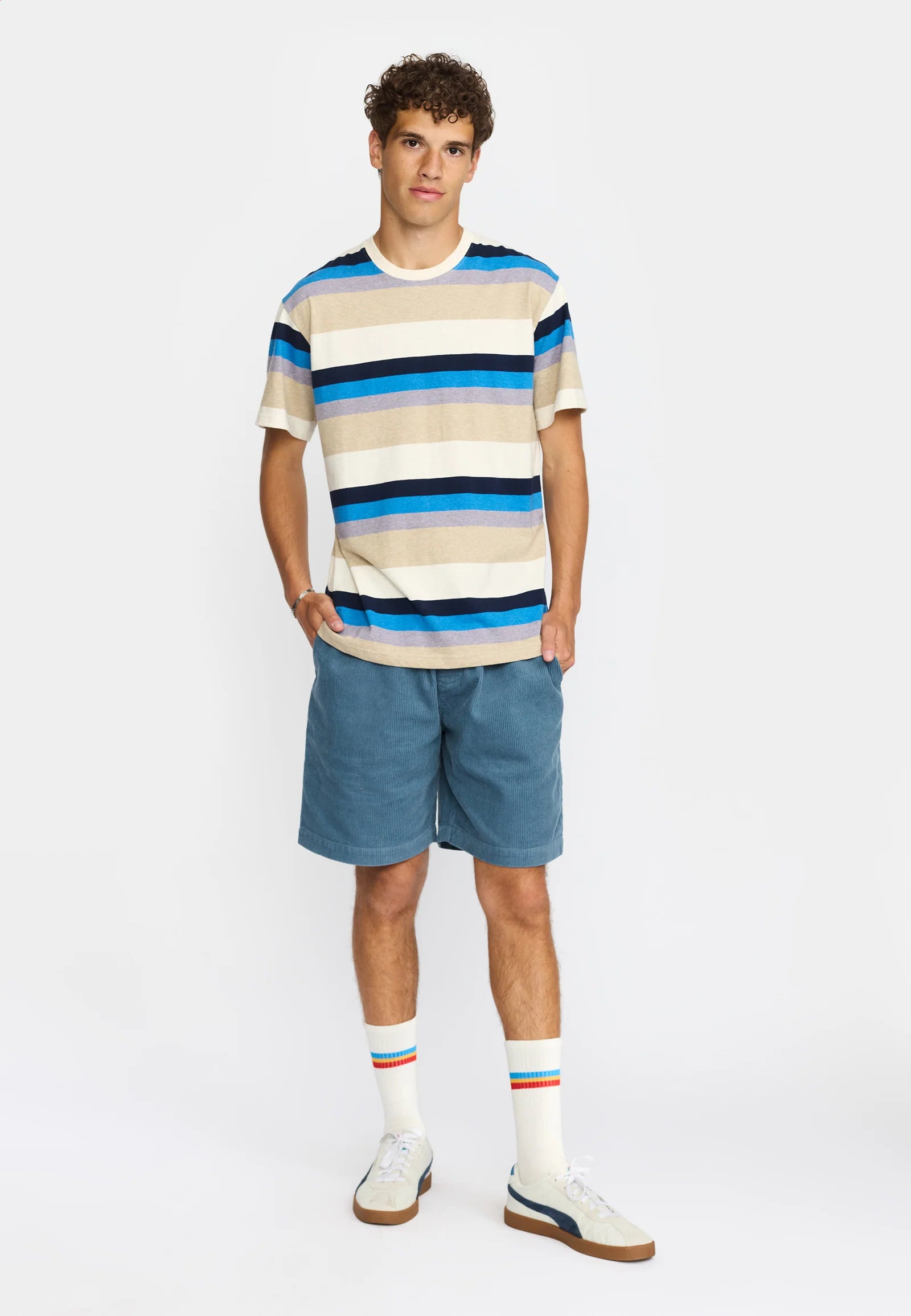 T-SHIRT LOOSE FIT IN COTONE BLU