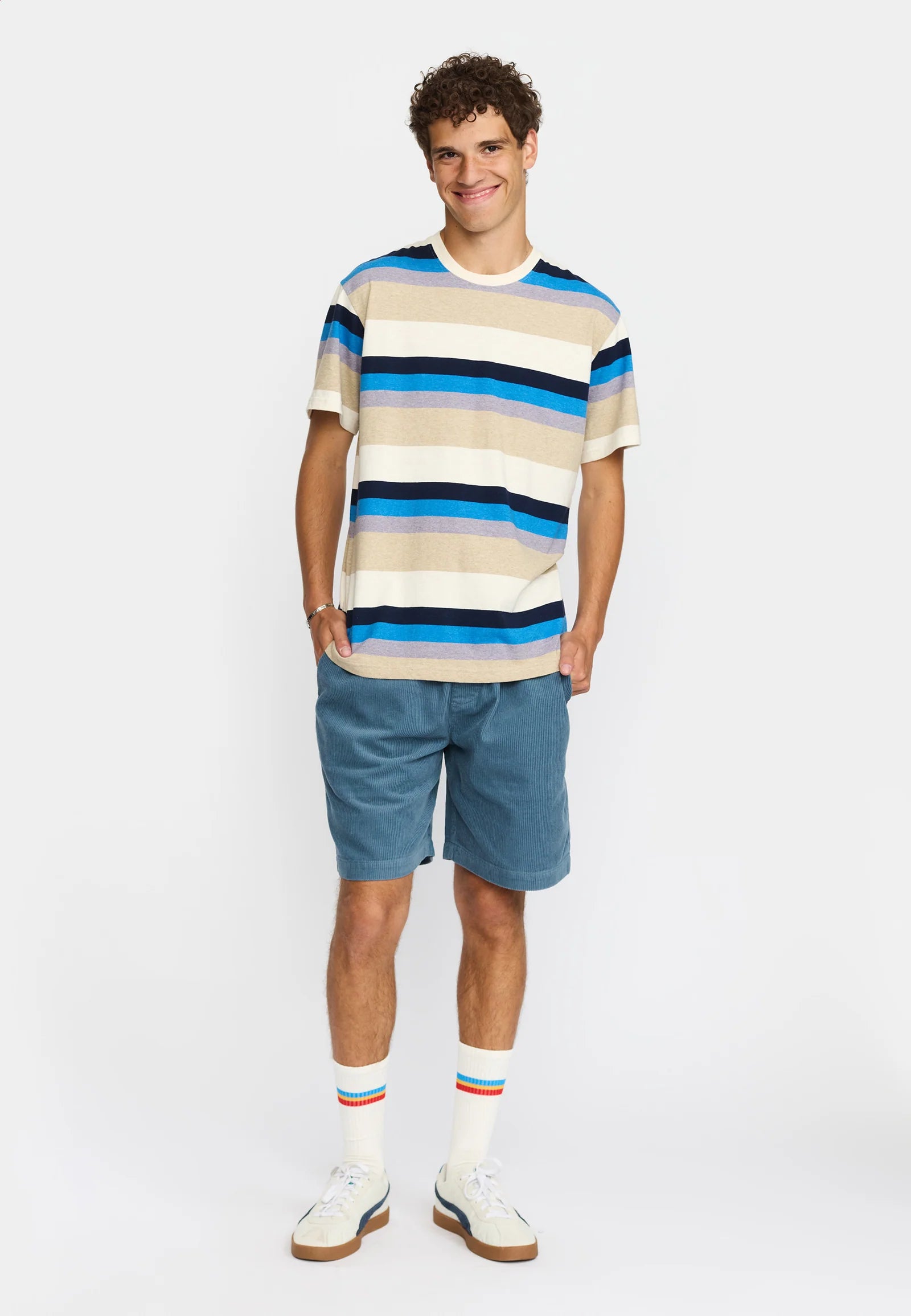 T-SHIRT LOOSE FIT IN COTONE BLU