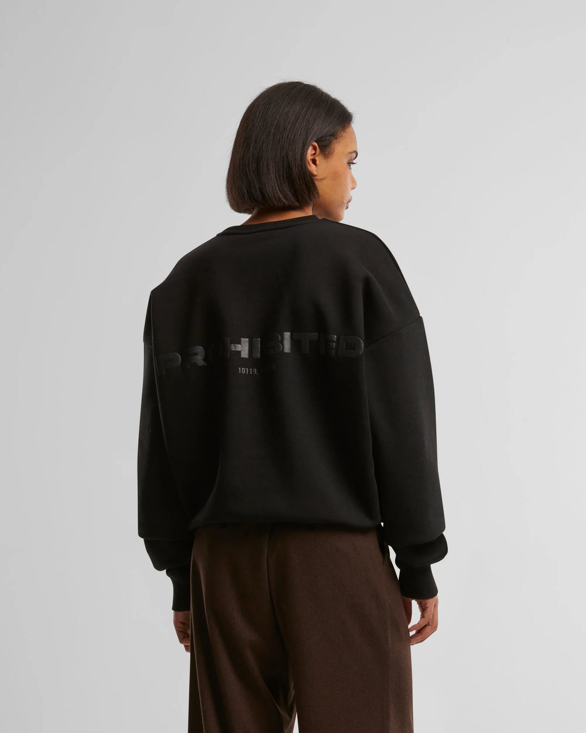 FELPA GIROCOLLO IN COTONE NERO