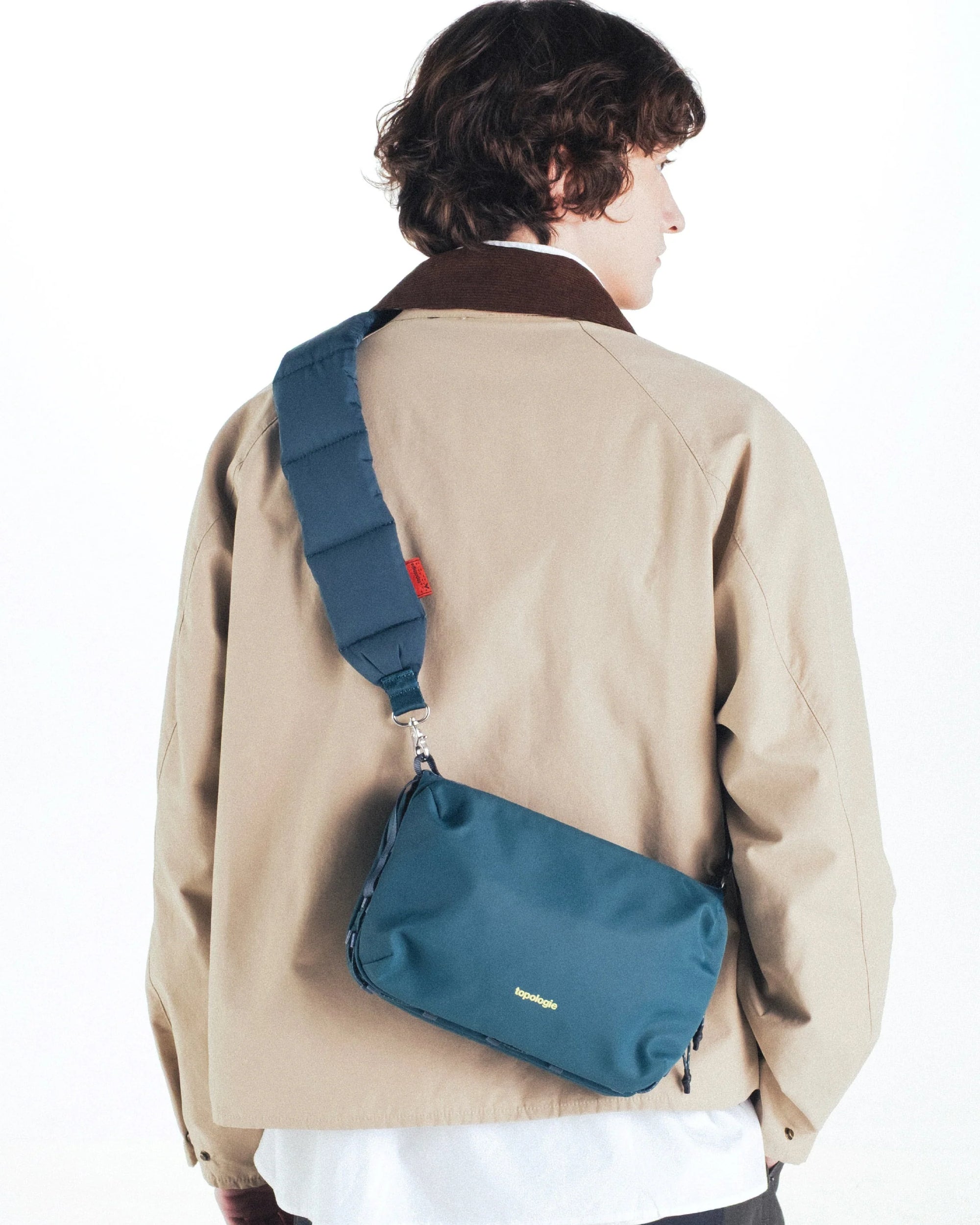 PUFFER STRAP BLU PETROLIO TECH SATEEN