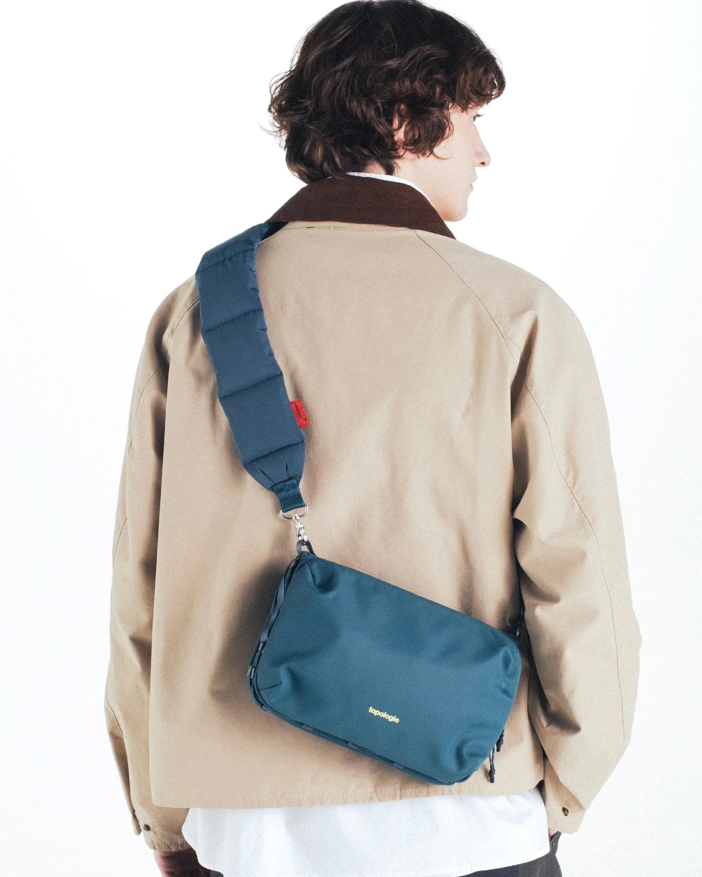 PUFFER STRAP BLU PETROLIO TECH SATEEN