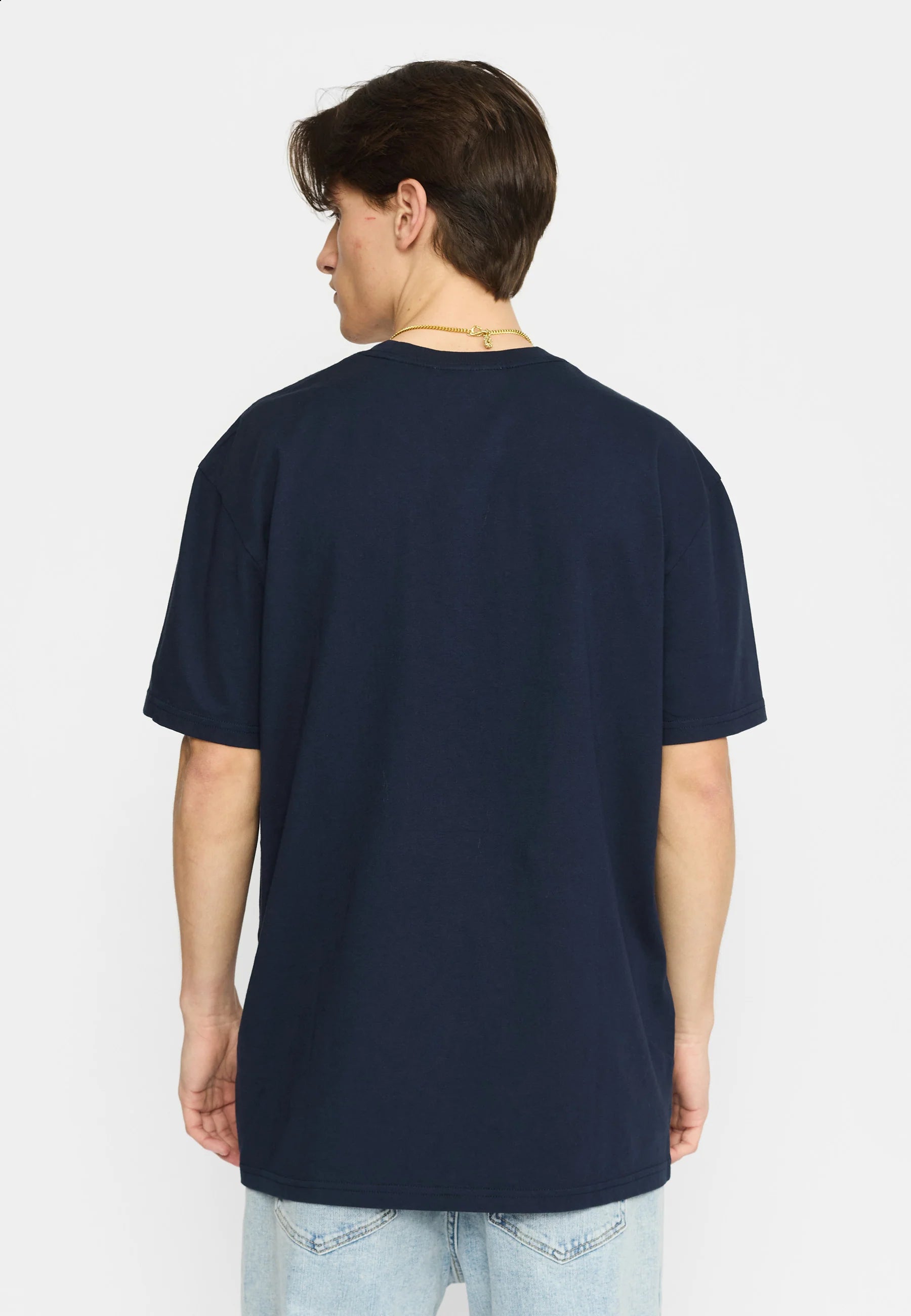 T-SHIRT TAGLIO AMPIO IN COTONE BLU NAVY