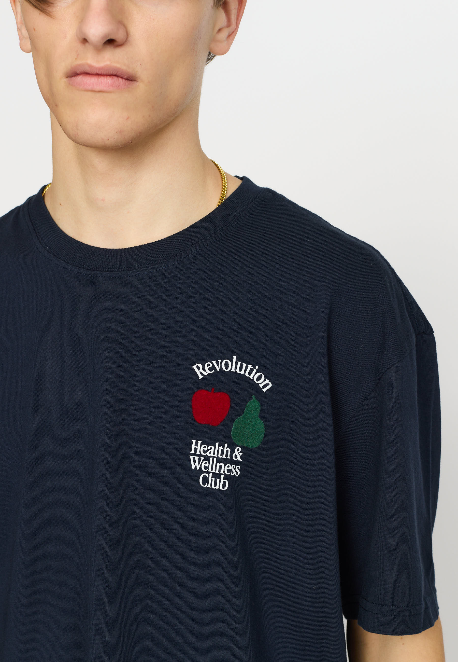 T-SHIRT TAGLIO AMPIO IN COTONE BLU NAVY