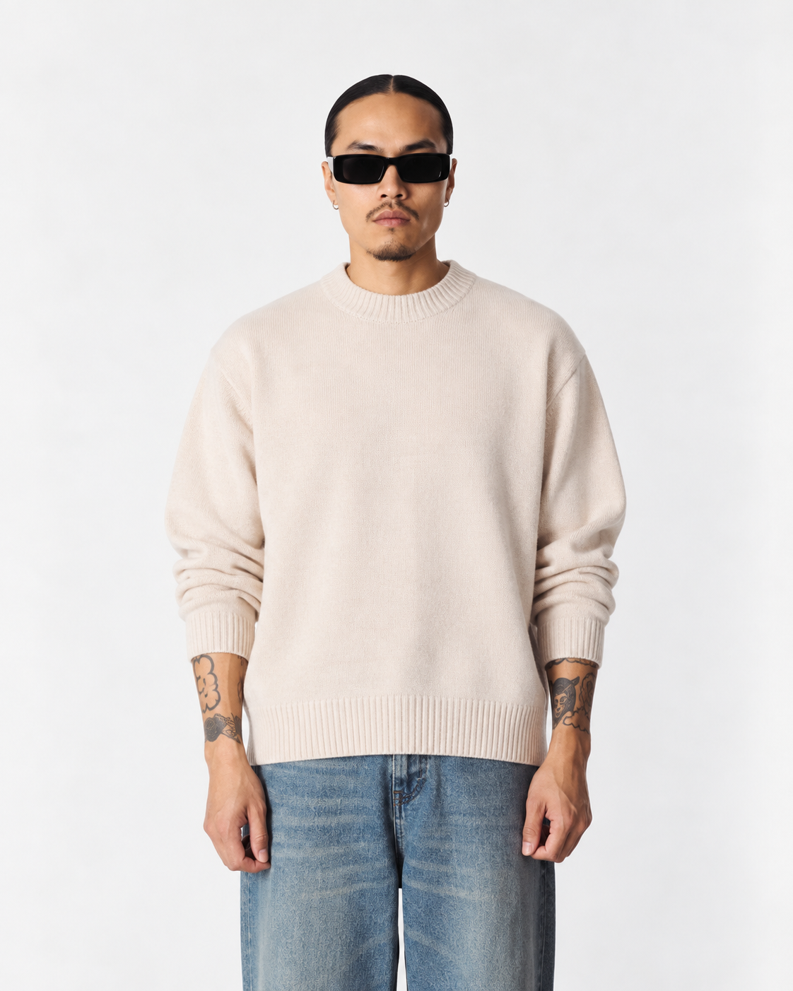 MAGLIONE IN LANA E CASHMERE BEIGE
