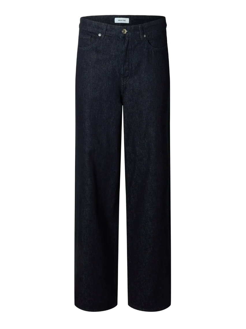 PANTALONE EFFETTO DENIM IN CANAPA/COTONE