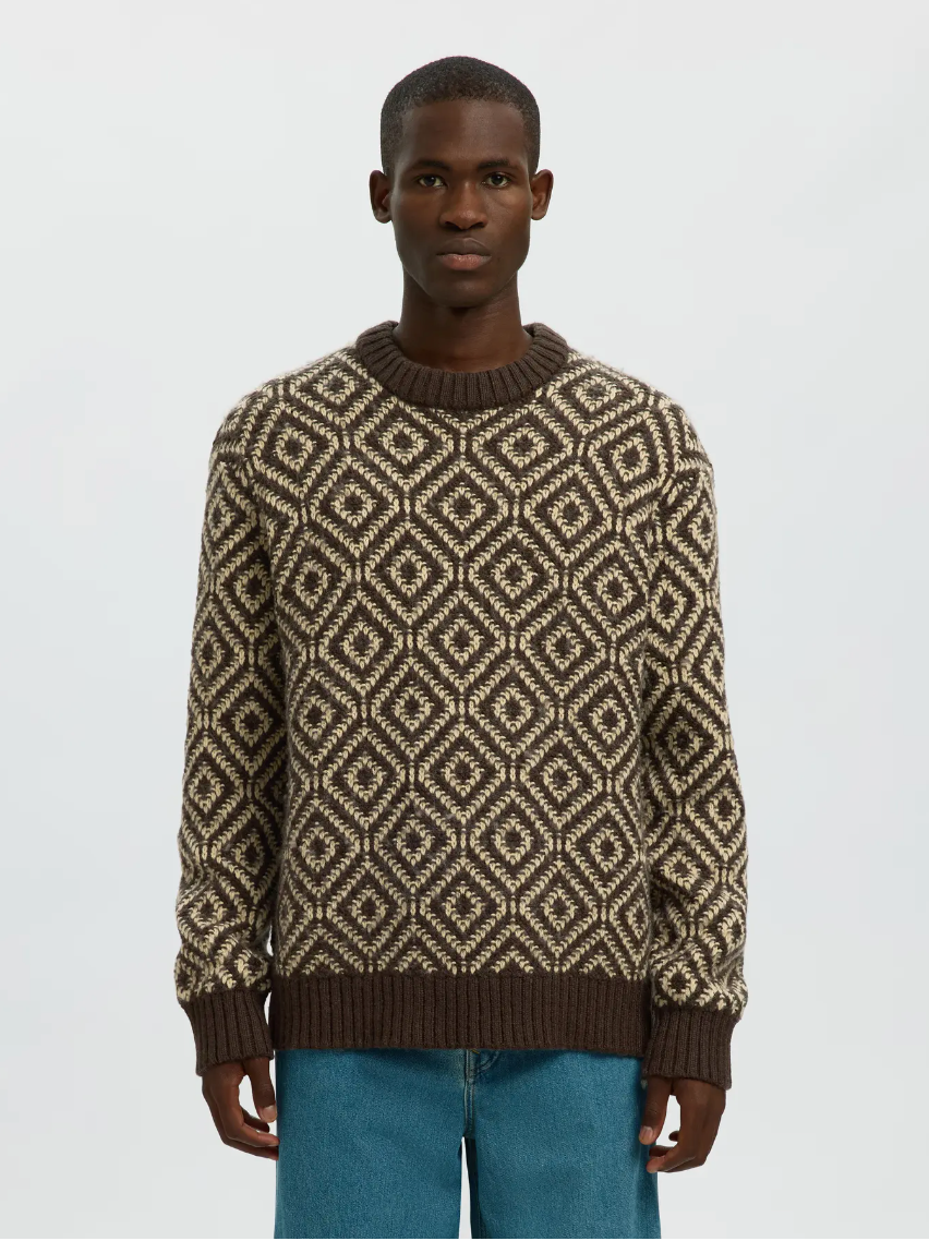 MAGLIONE  RELAXED JACQUARD IN LANA