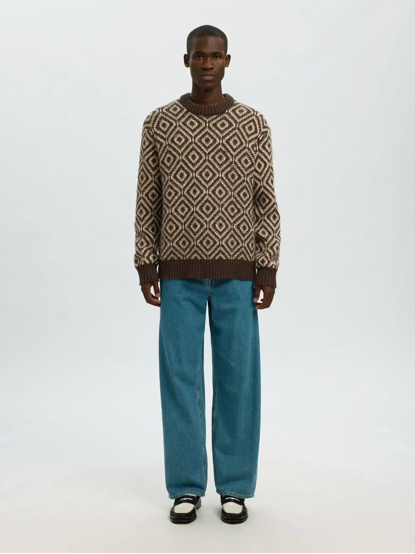 MAGLIONE  RELAXED JACQUARD IN LANA