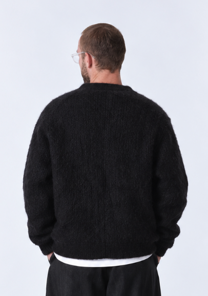 CARDIGAN MORBIDO REGULAR FIT NERO