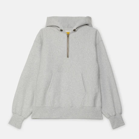 FELPA CON MEZZA ZIP IN COTONE GRIGIO