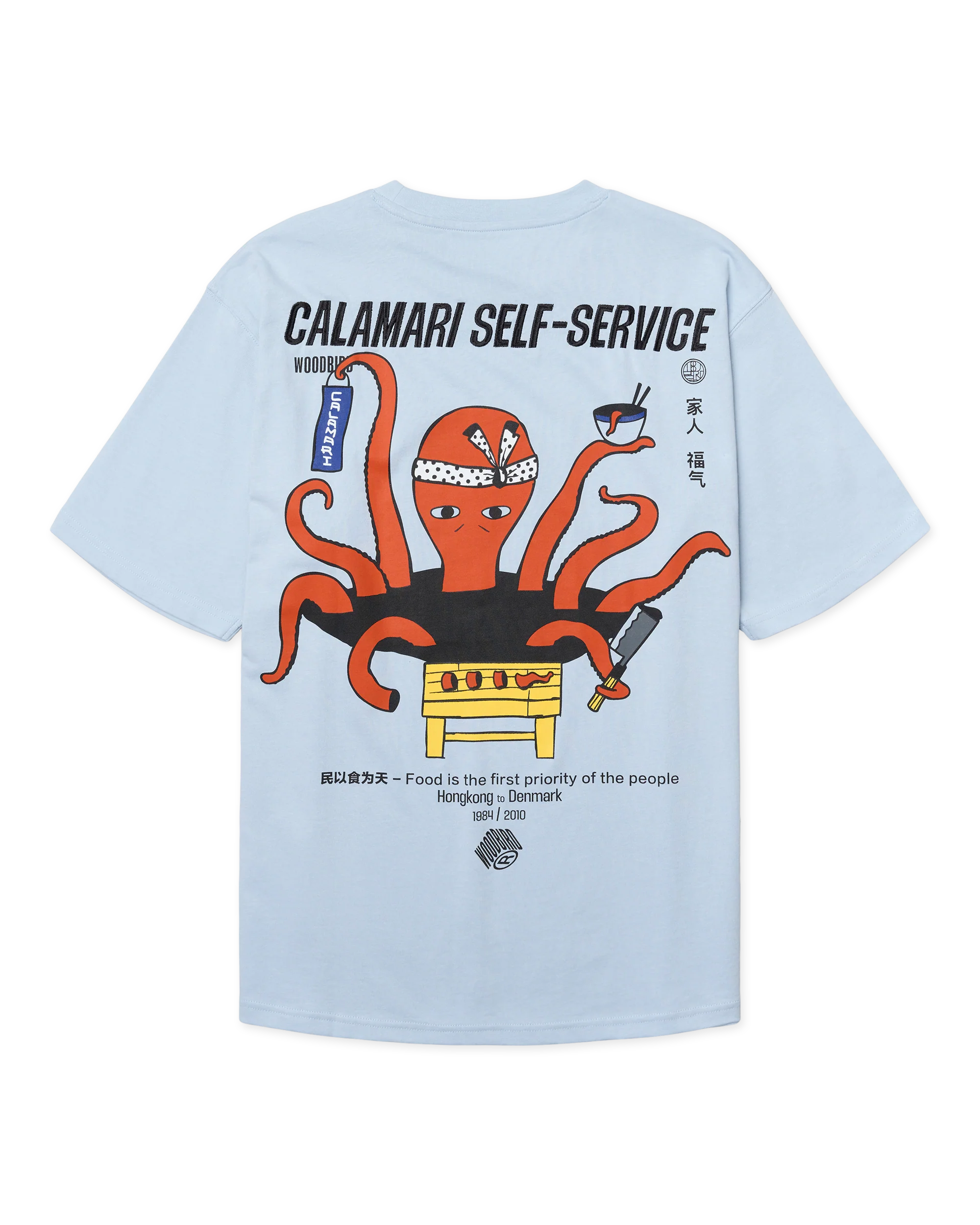 T-SHIRT CASUAL FIT IN COTONE BLU DUSTY