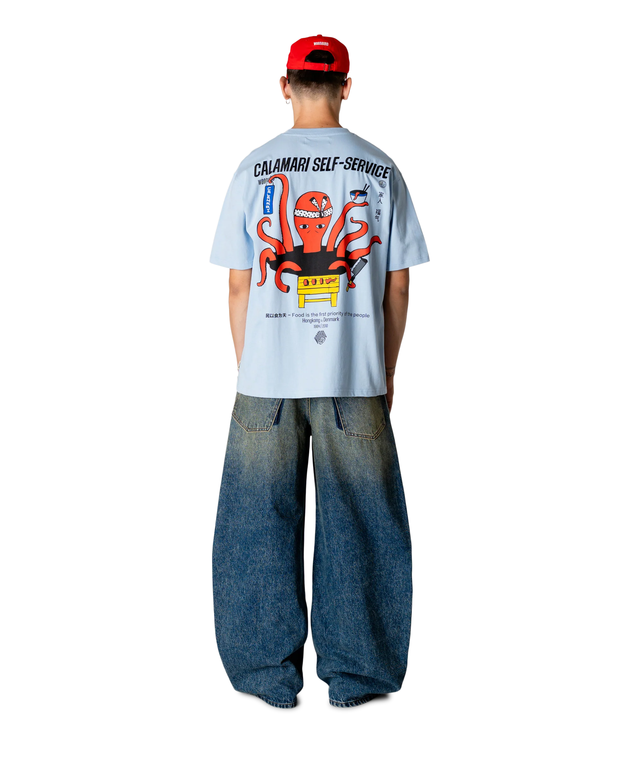 T-SHIRT CASUAL FIT IN COTONE BLU DUSTY