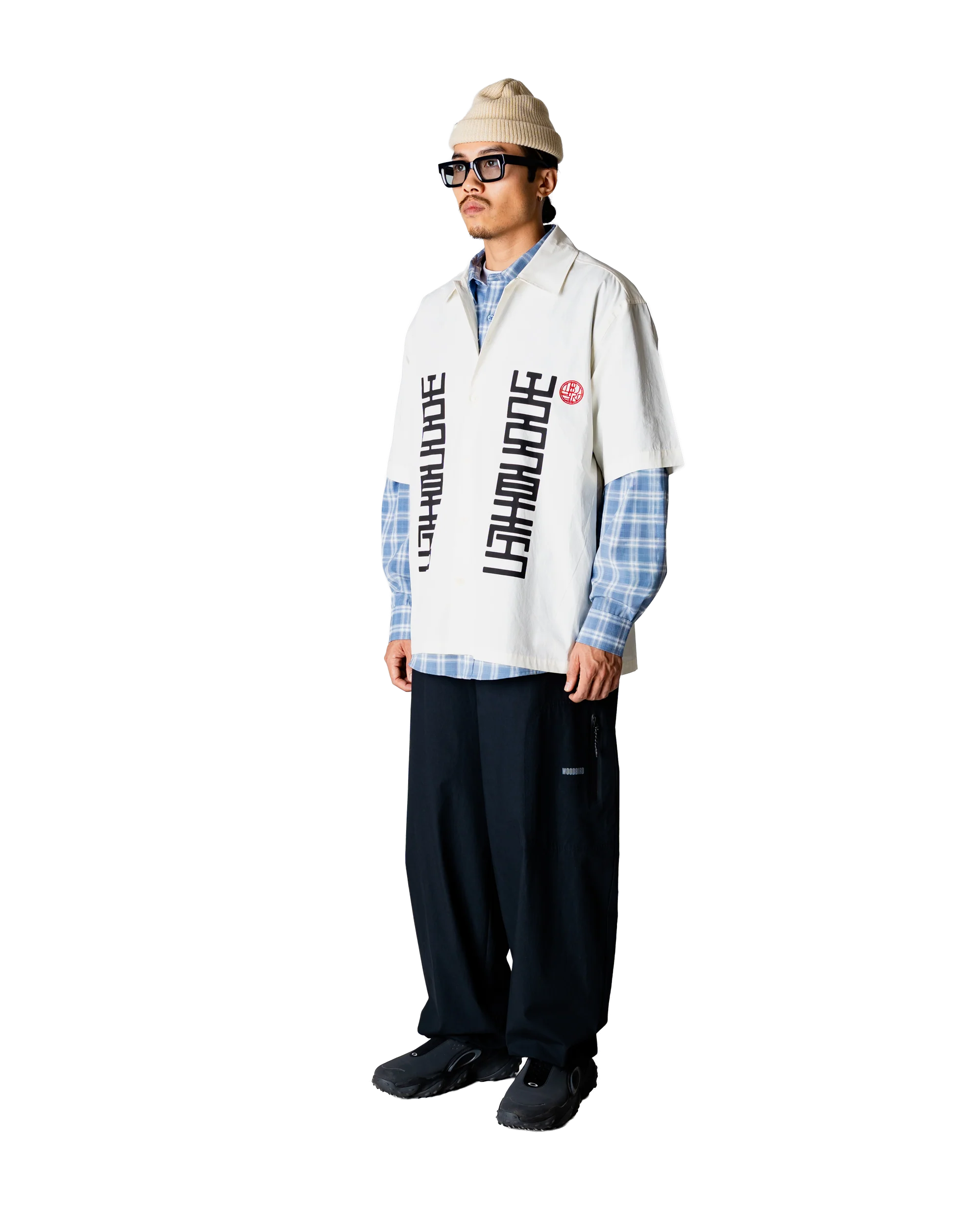 CAMICIA A MANICHE CORTE IN COTONE OFF WHITE