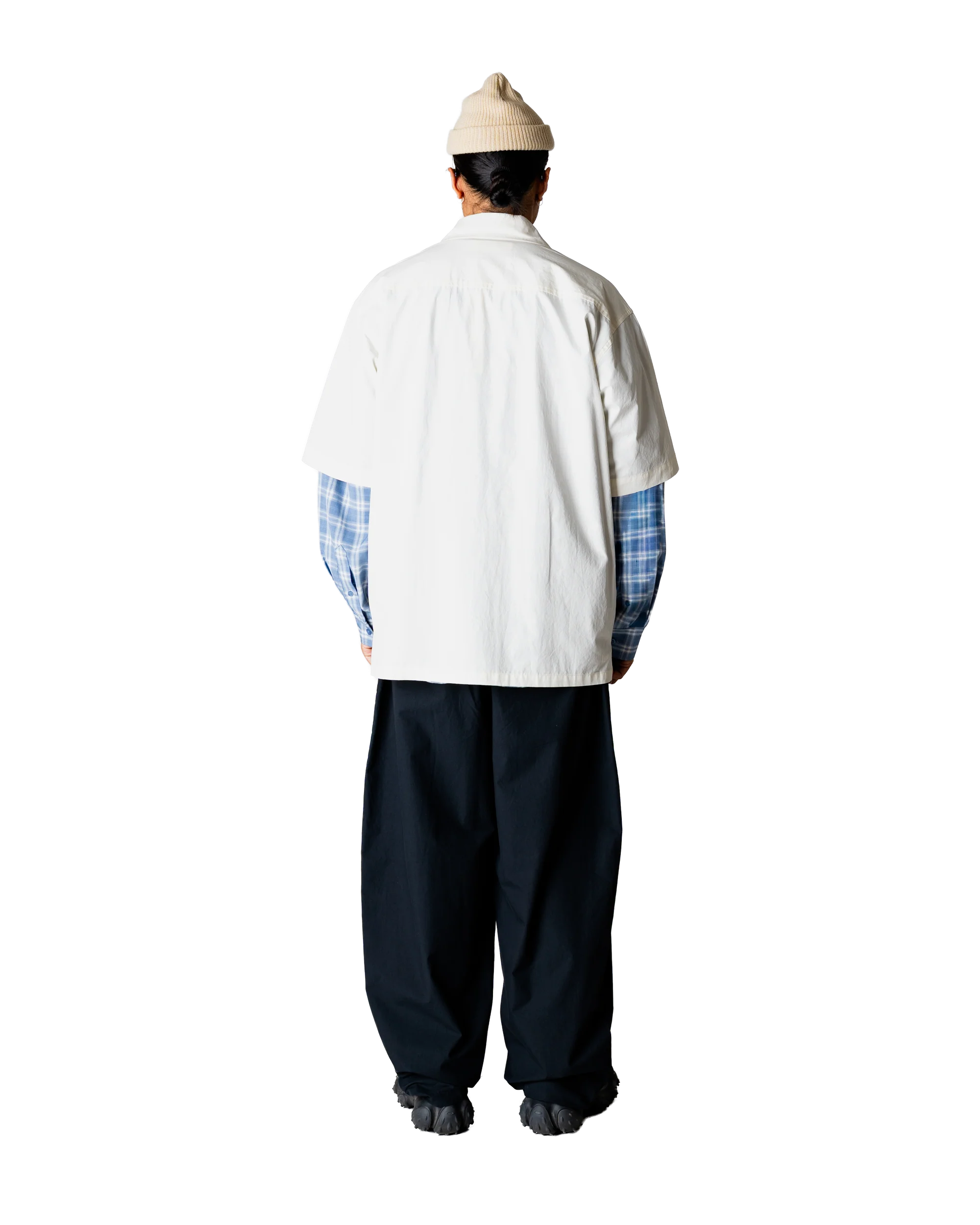 CAMICIA A MANICHE CORTE IN COTONE OFF WHITE