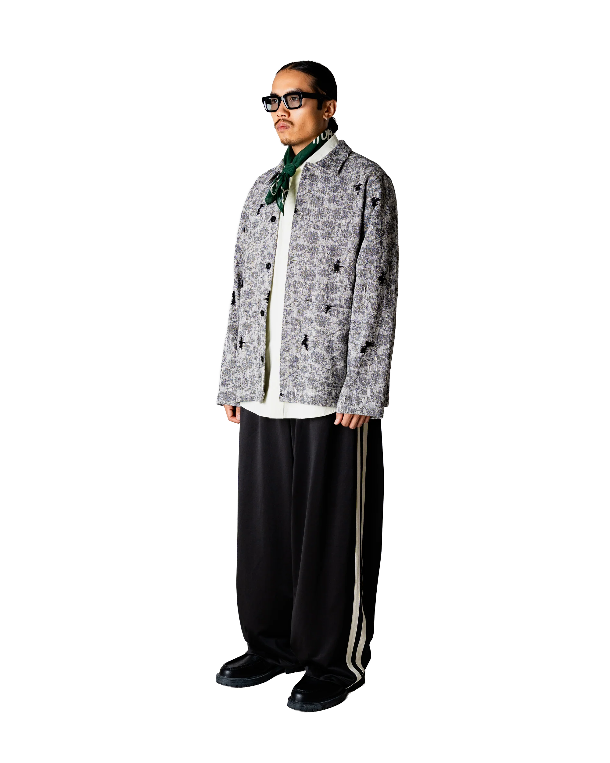 OVERSHIRT OVERSIZE IN COTONE GRIGIO E NERO