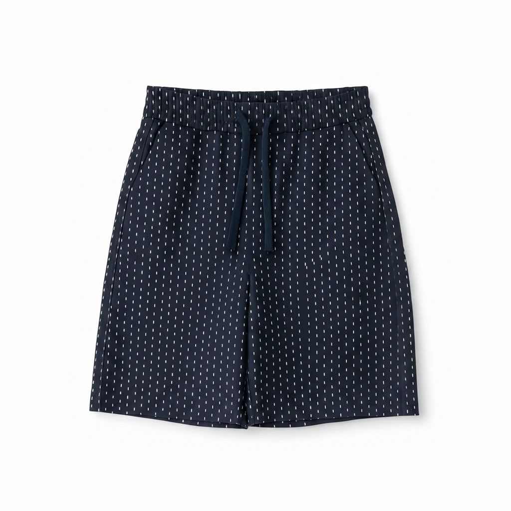 SHORTS CASUAL FIT IN COTONE NAVY SCURO