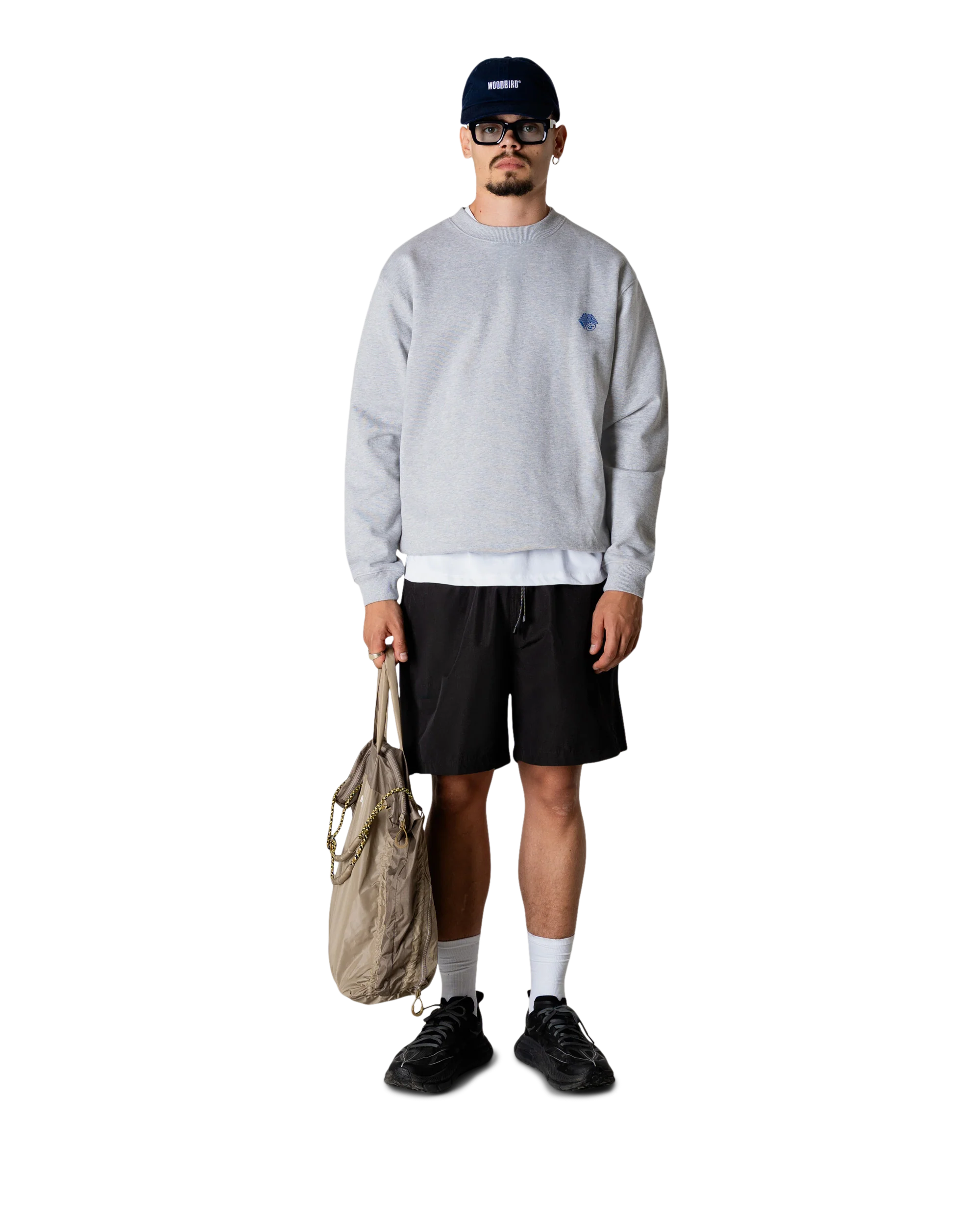 FELPA GIROCOLLO IN COTONE GRIGIO MELANGE