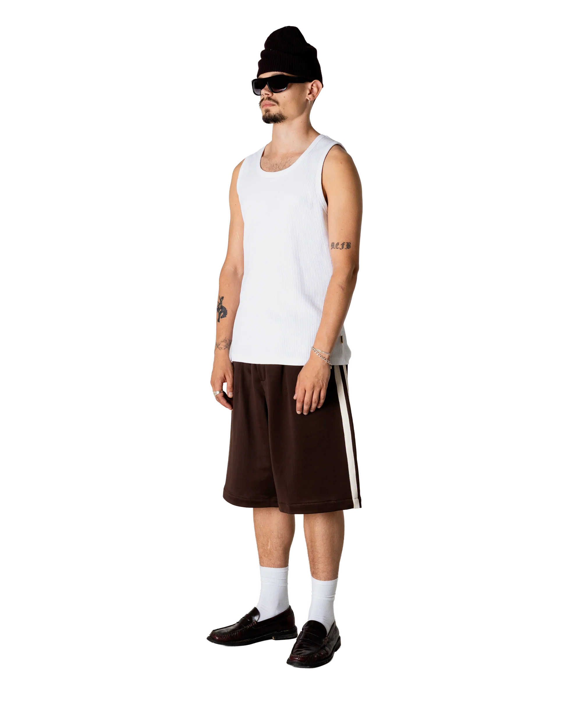 SHORTS FIT AMPIO MARRONE SCURO