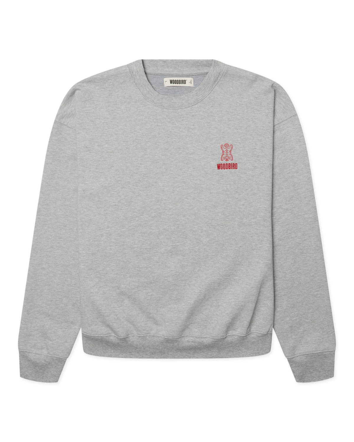FELPA GIROCOLLO CON GRAFICA IN COTONE GRIGIO