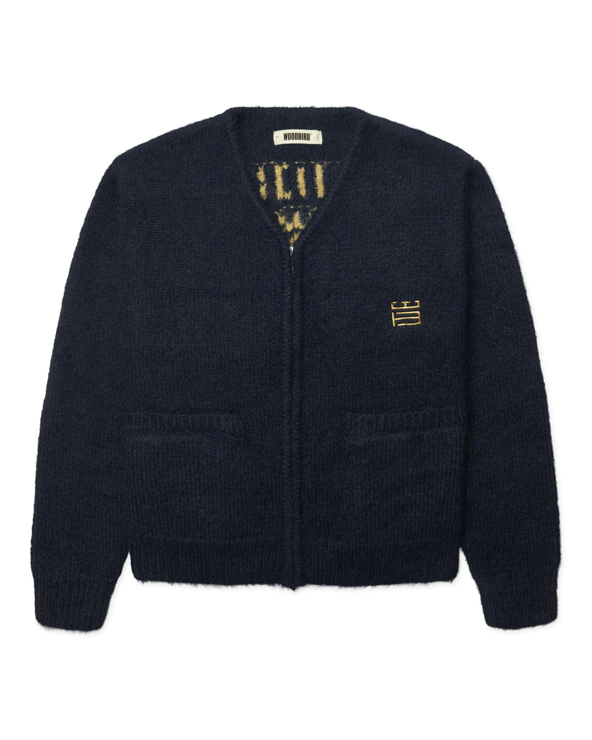 CARDIGAN CON ZIP IN MAGLIA BLU