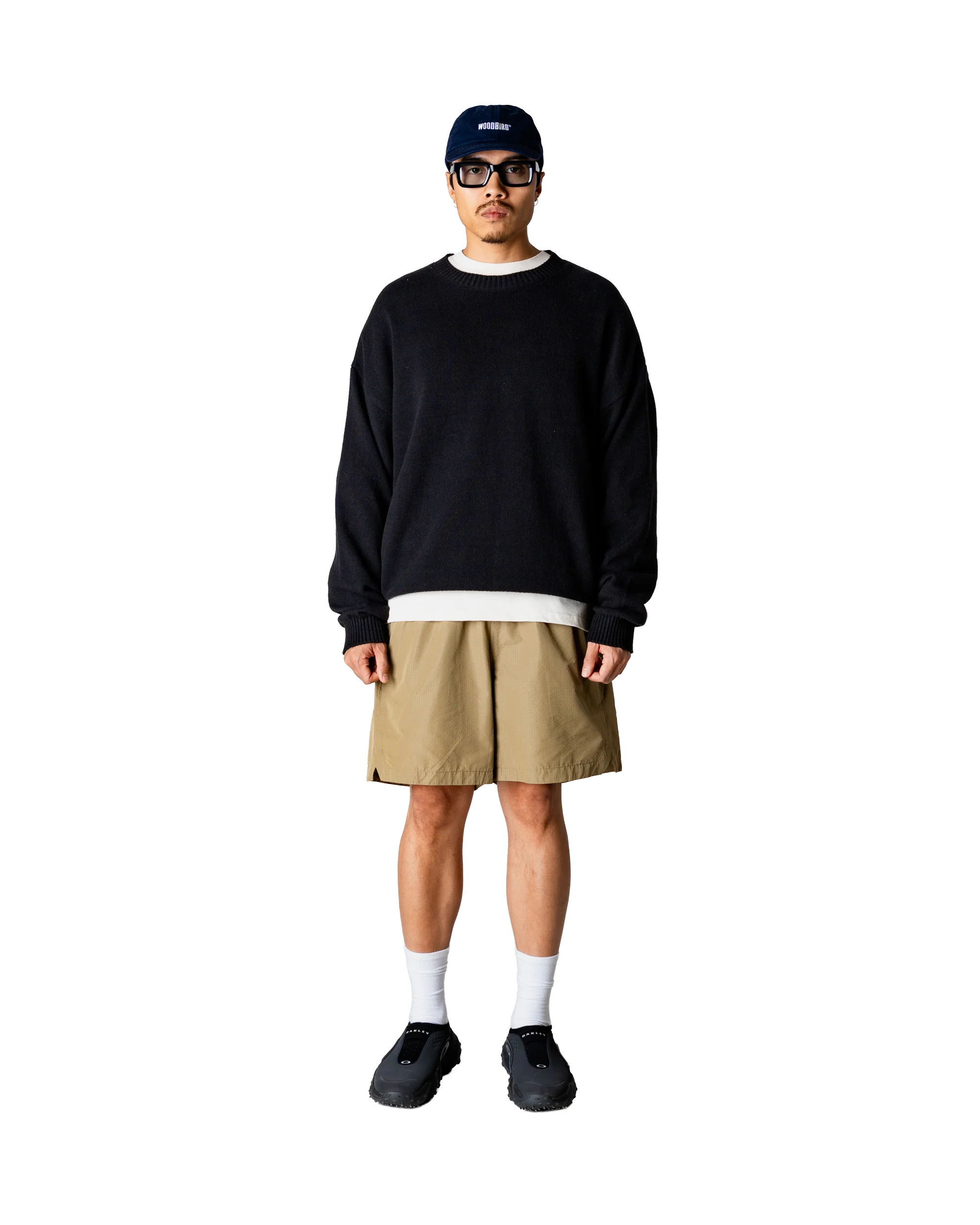 MAGLIONE GIROCOLLO CON GRAFICA LION NERO