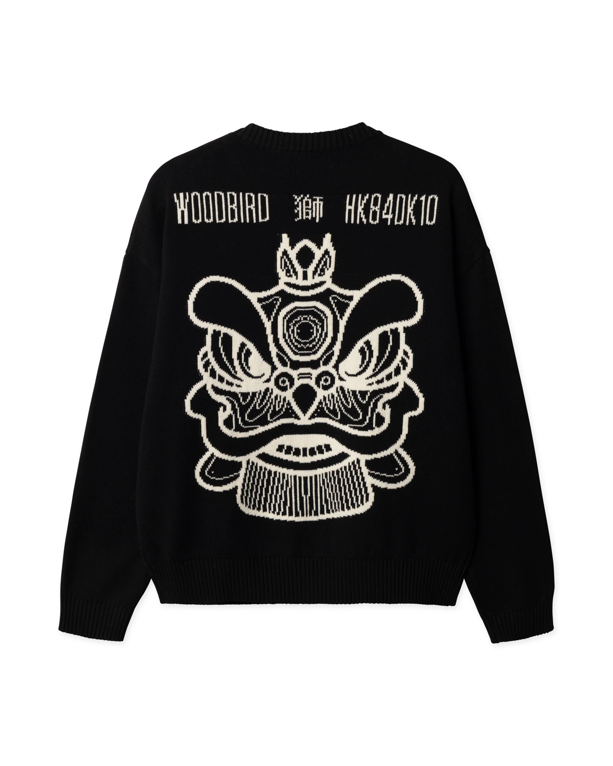 MAGLIONE GIROCOLLO CON GRAFICA LION NERO