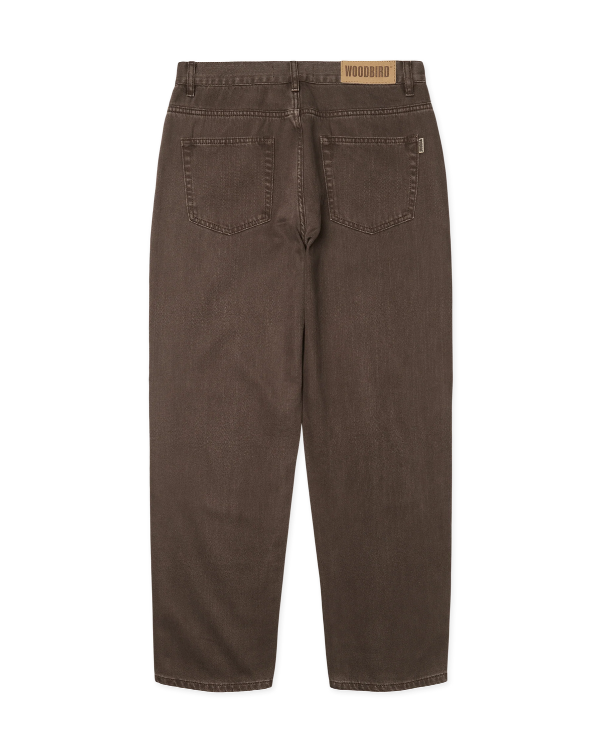 JEANS LOOSE FIT IN COTONE MARRONE WASHED