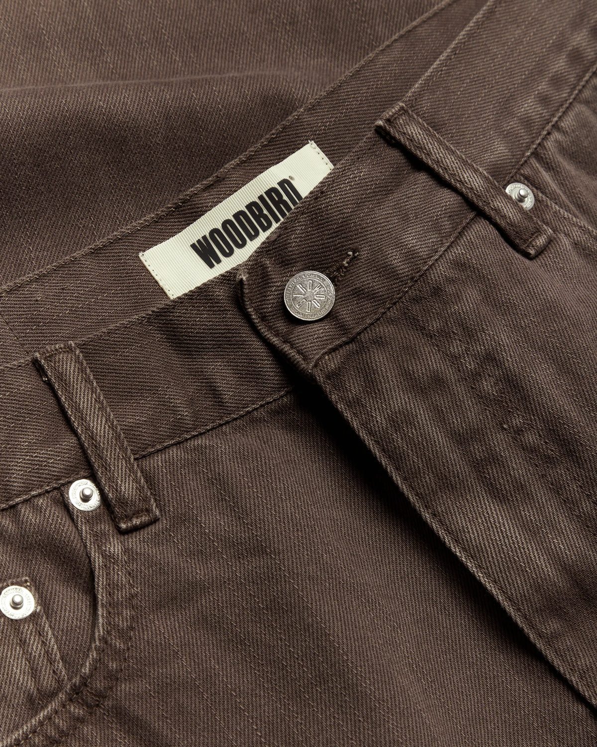 JEANS LOOSE FIT IN COTONE MARRONE WASHED