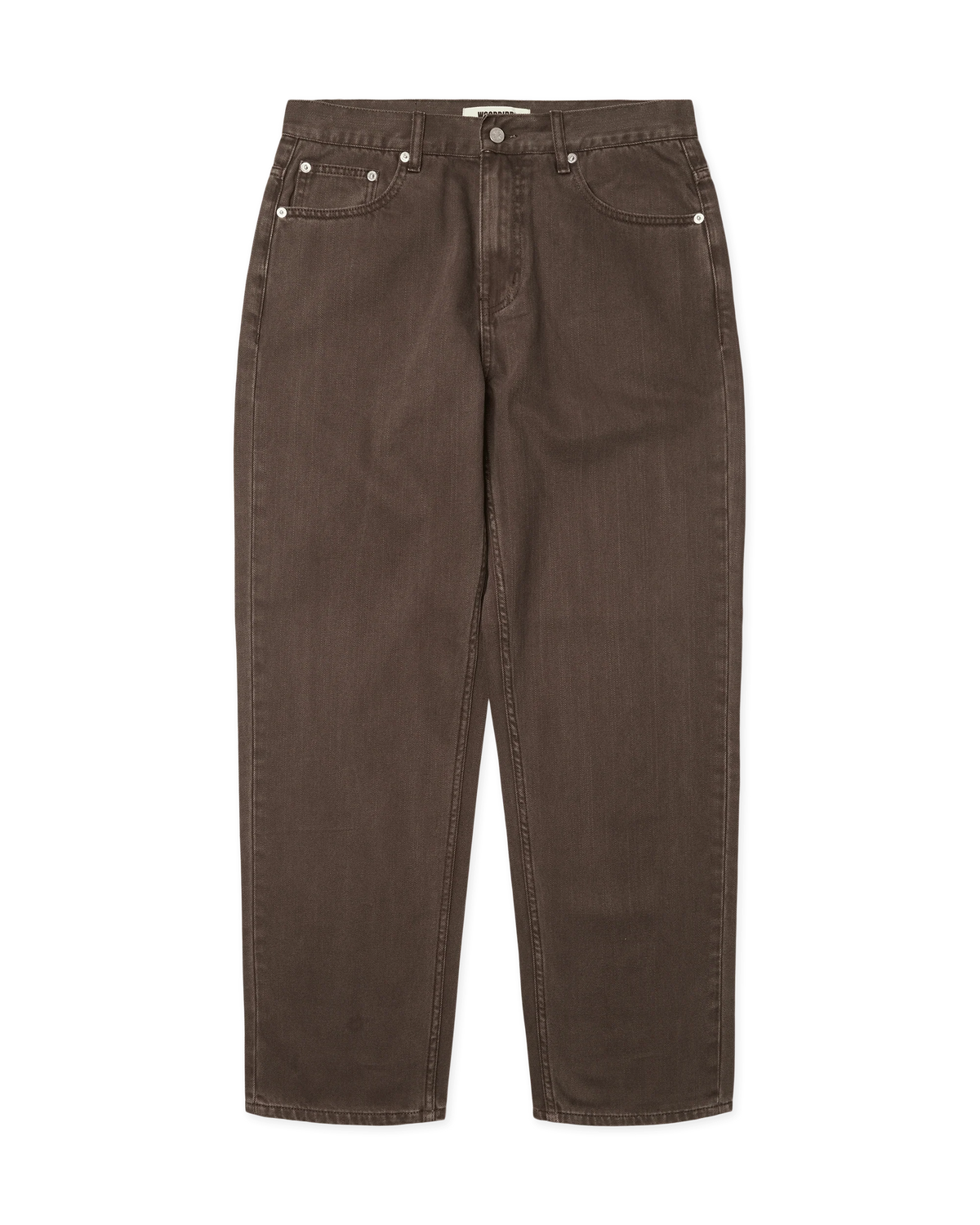 JEANS LOOSE FIT IN COTONE MARRONE WASHED