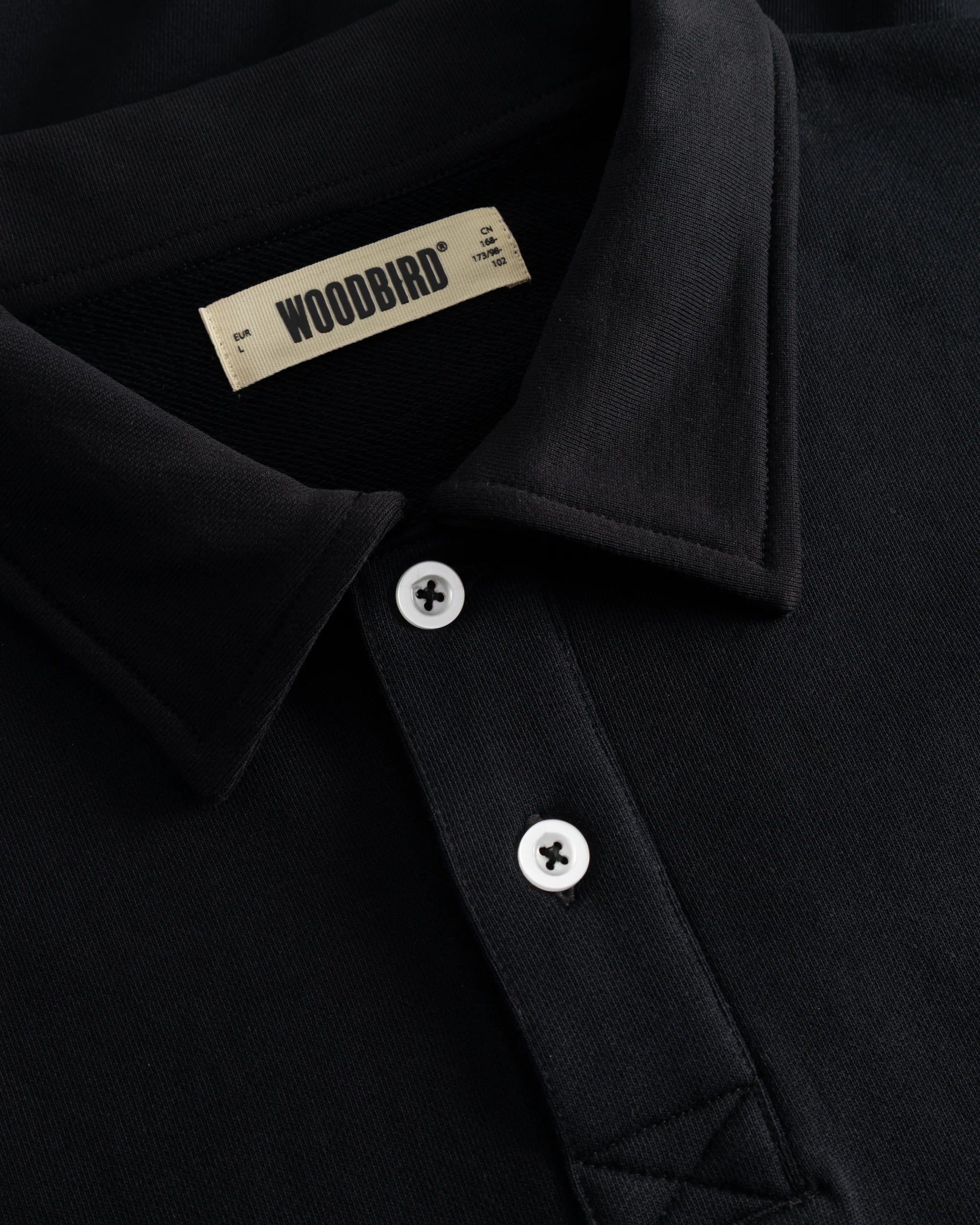 FELPA POLO IN COTONE ORGANICO NERO