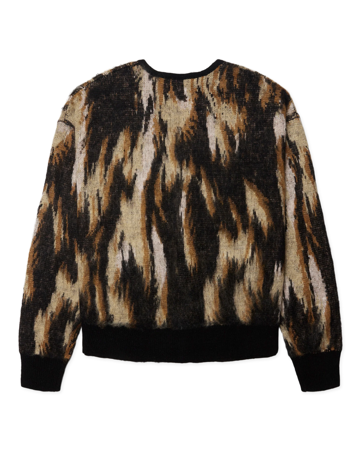 CARDIGAN LOOSE FIT IN MAGLIA SABBIA E NERO