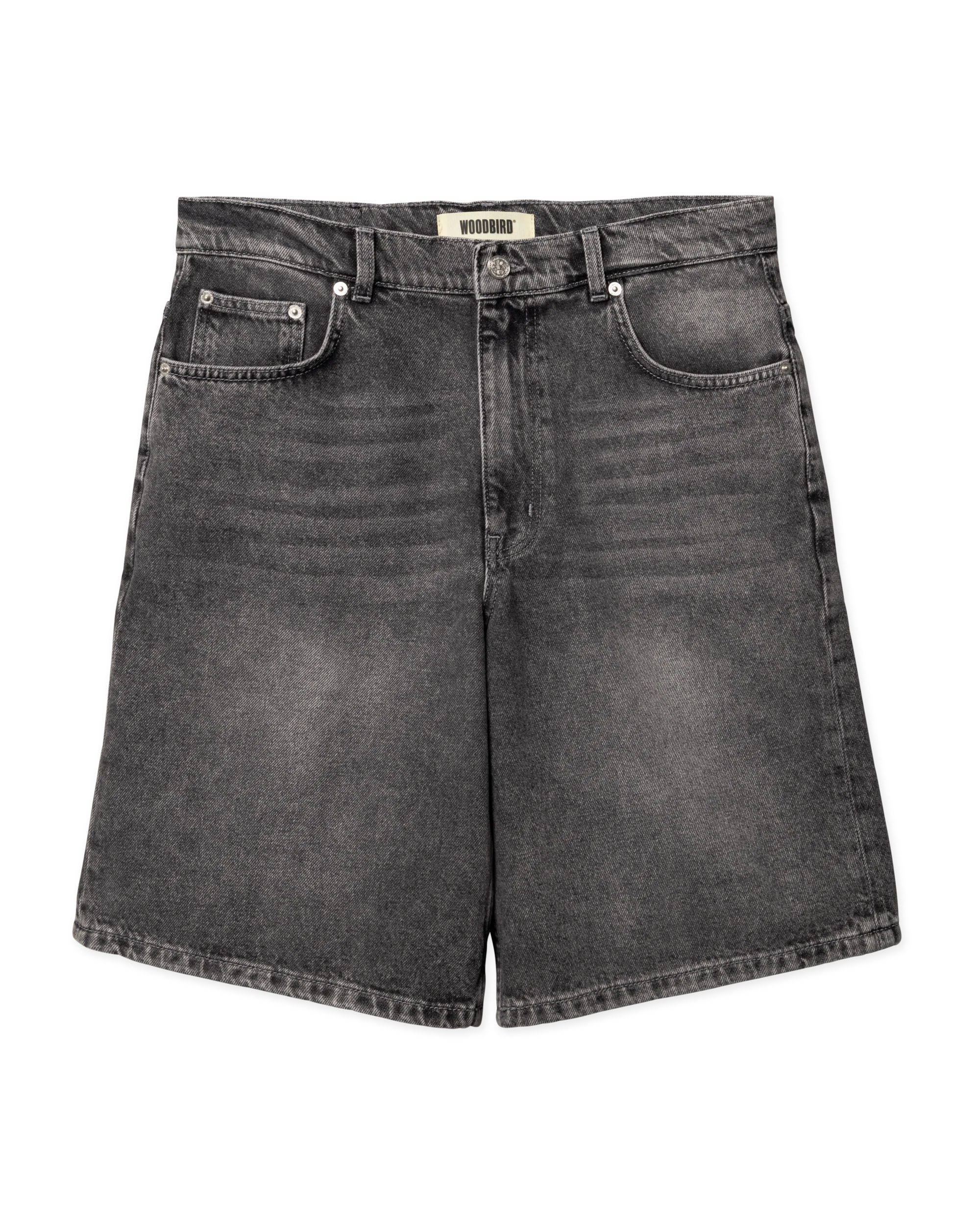 SHORTS WIDE FIT IN COTONE GRIGIO WASHED