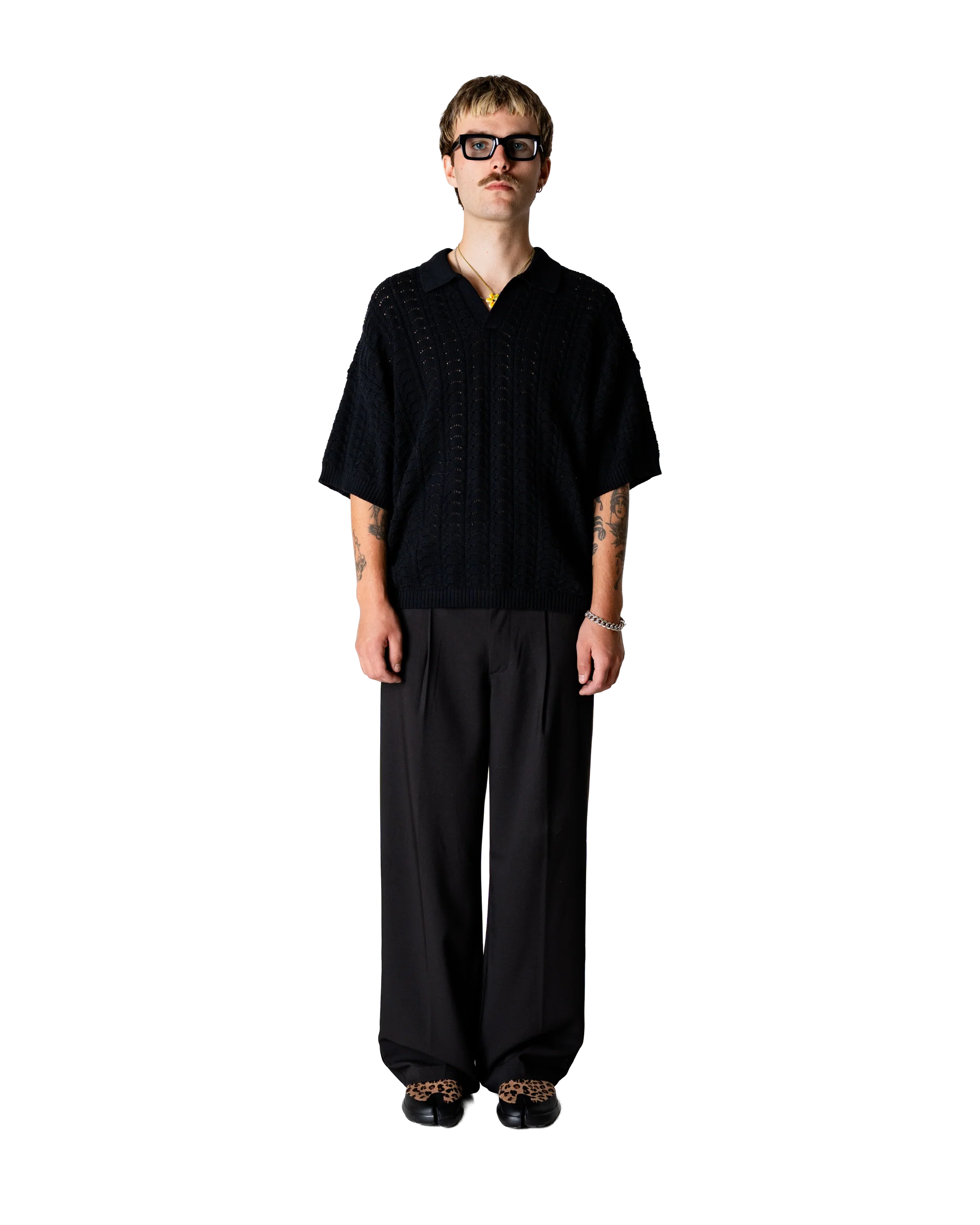 POLO LOOSE FIT IN MAGLIA NERO