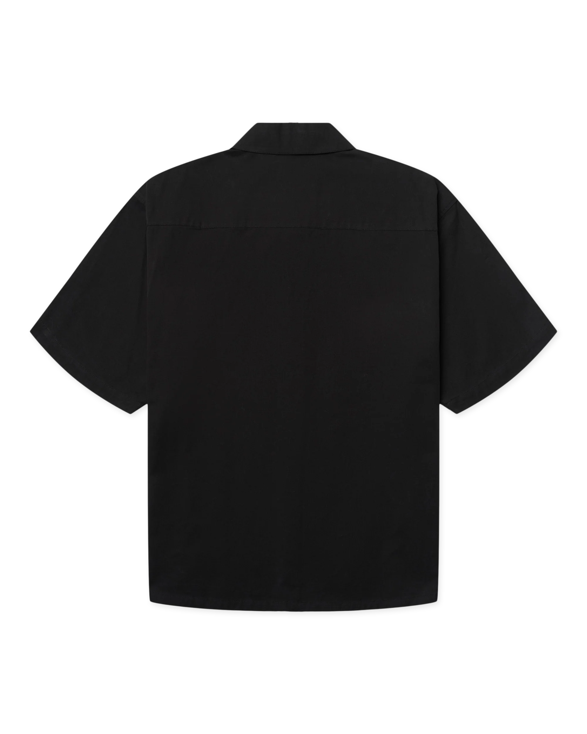 CAMICIA A MANICHE CORTE CARPE KOI IN COTONE NERO